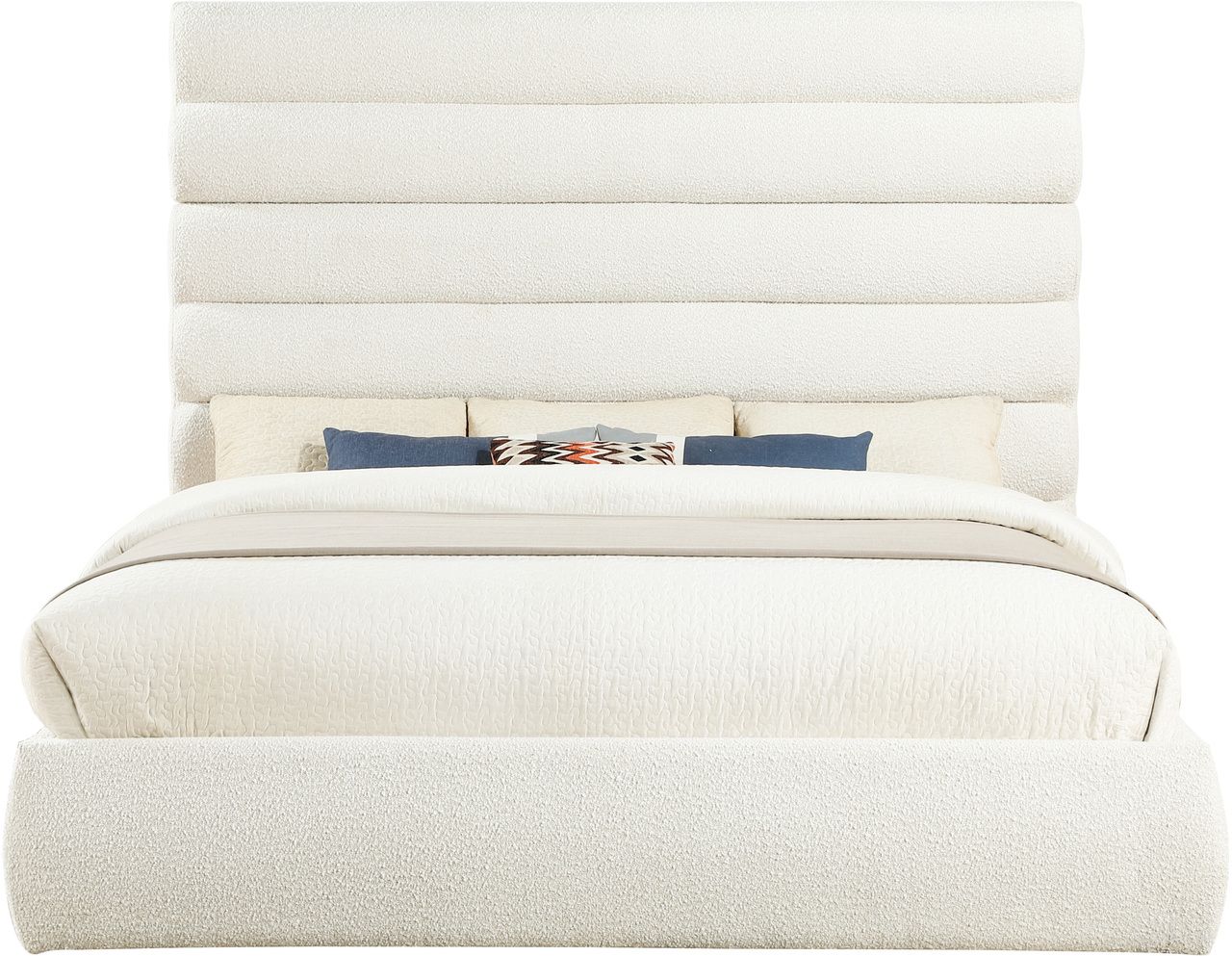 The appearance of Adam Boucle Fabric King Bed In Cream designed by Meridian in the modern / contemporary interior design. This cream piece of furniture  was selected by 1StopBedrooms from Adam Collection to add a touch of cosiness and style into your home. Sku: B1256Cream-K Box 1/3 (Headboard);B1256Cream-K Box 2/3 (Footboard / Rails / Slats);B1256Cream-K Box 3/3 (King Panel). Bed Type: Panel Bed. Bed Size: King. Material: Boucle Fabric.