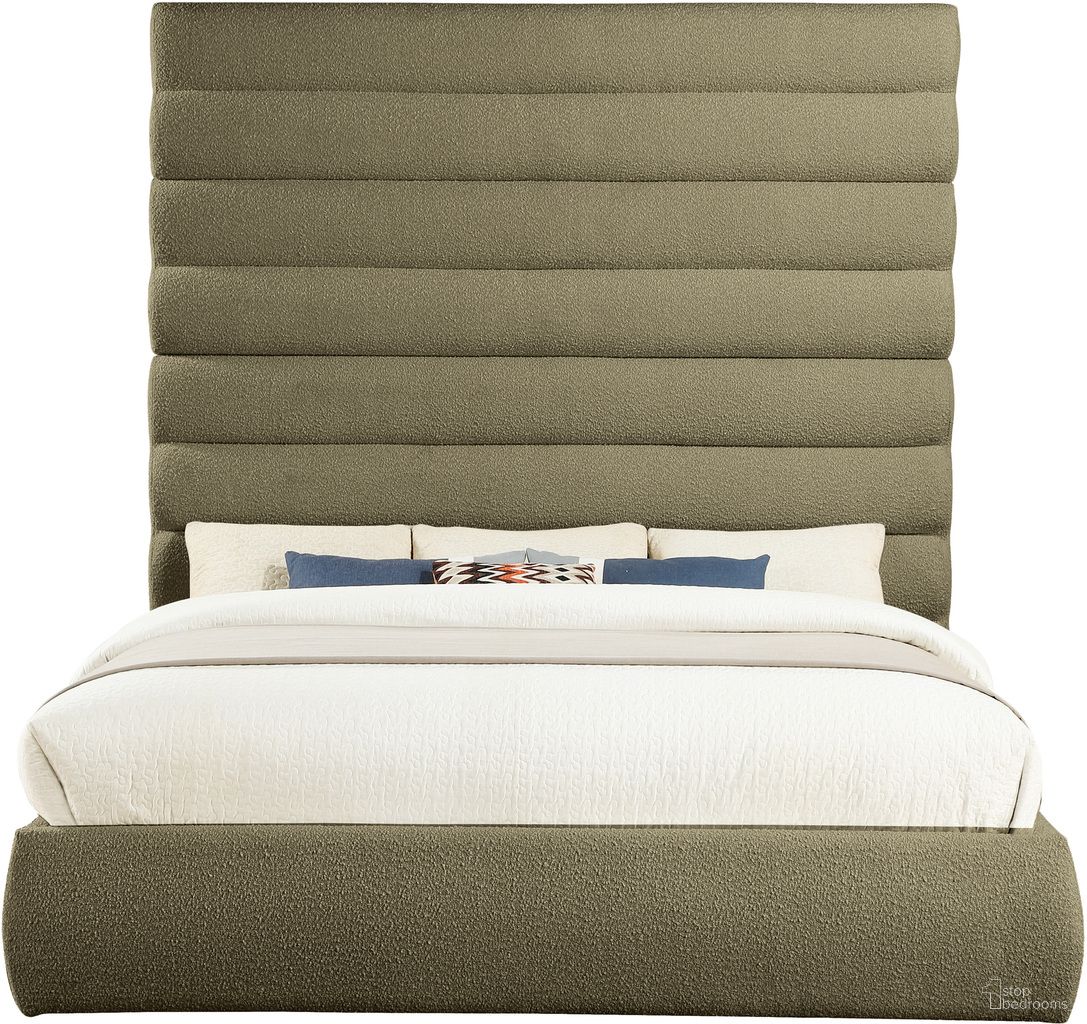 The appearance of Adam Boucle Fabric King Bed In Olive designed by Meridian in the modern / contemporary interior design. This olive piece of furniture was selected by 1StopBedrooms from Adam Collection to add a touch of cosiness and style into your home. Sku: B1256Olive-K Box 1/4 (Headboard);B1256Olive-K Box 2/4 (Footboard / Rails / Slats);B1256Olive-K Box 3/4 (King Panel);B1256Olive-K Box 4/4 (King Panel). Bed Type: Panel Bed. Bed Size: King. Material: Boucle Fabric.