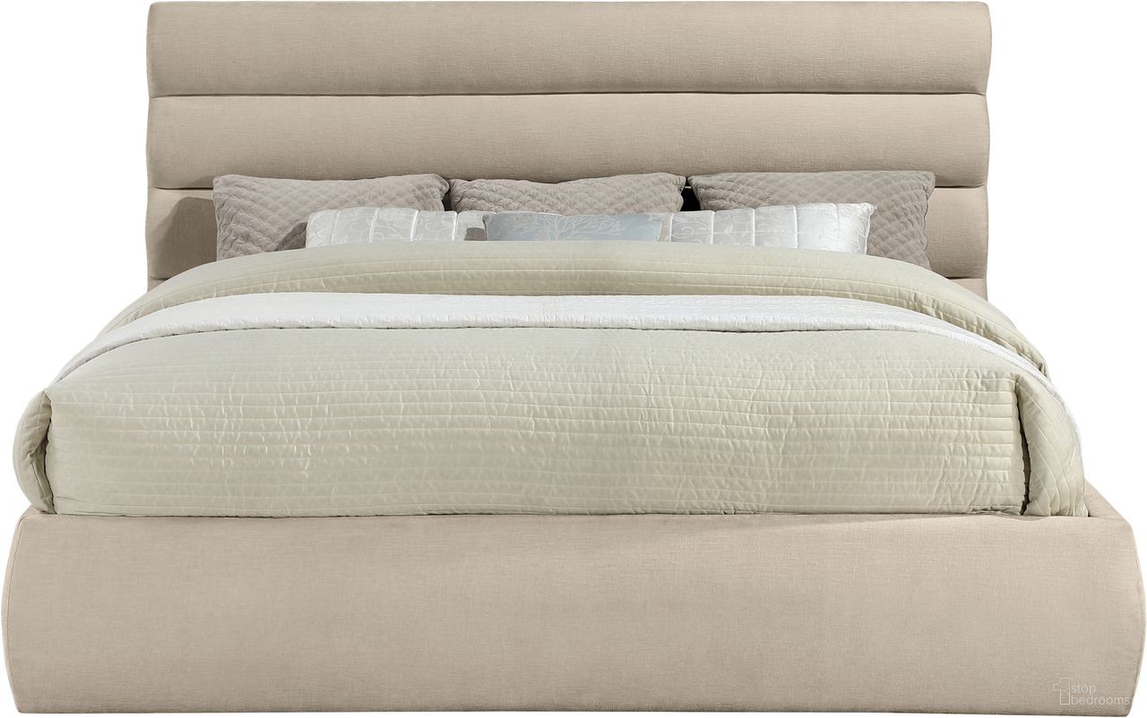 The appearance of Adam Chenille Fabric King Bed In Beige Chenille designed by Meridian in the modern / contemporary interior design. This beige chenille piece of furniture was selected by 1StopBedrooms from Adam Collection to add a touch of cosiness and style into your home. Sku: B1257Beige-K Box 1/2 (Headboard);B1257Beige-K Box 2/2 (Footboard / Rails / Slats). Bed Type: Panel Bed. Bed Size: King. Material: Chenille.