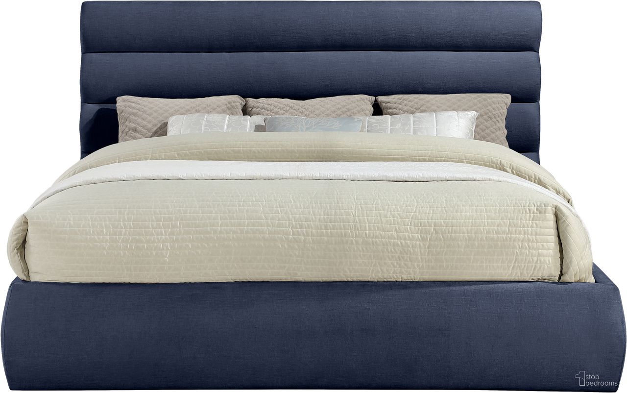 The appearance of Adam Chenille Fabric King Bed In Navy designed by Meridian in the modern / contemporary interior design. This navy piece of furniture was selected by 1StopBedrooms from Adam Collection to add a touch of cosiness and style into your home. Sku: B1257Navy-K Box 1/2 (Headboard);B1257Navy-K Box 2/2 (Footboard / Rails / Slats). Bed Type: Panel Bed. Bed Size: King. Material: Chenille.
