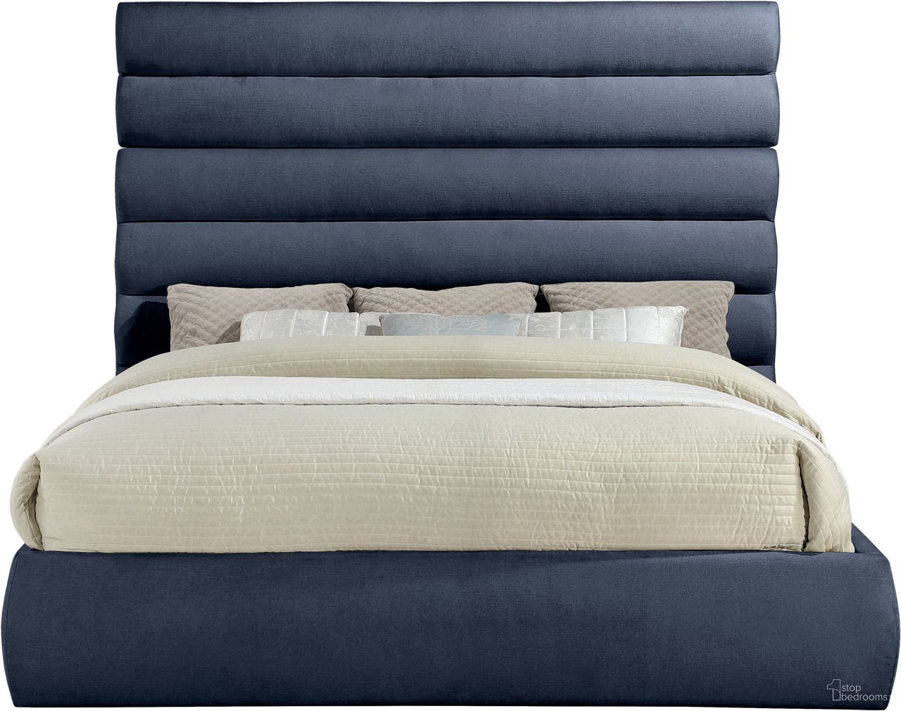 The appearance of Adam Chenille Fabric King Bed In Navy designed by Meridian in the modern / contemporary interior design. This navy piece of furniture was selected by 1StopBedrooms from Adam Collection to add a touch of cosiness and style into your home. Sku: B1257Navy-K Box 1/3 (Headboard);B1257Navy-K Box 2/3 (Footboard / Rails / Slats);B1257Navy-K Box 3/3 (King Panel). Bed Type: Panel Bed. Bed Size: King. Material: Chenille.