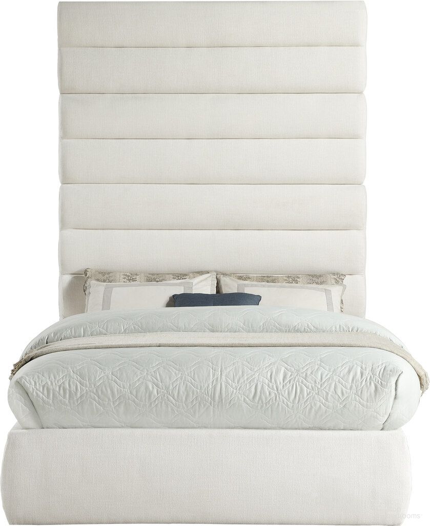 The appearance of Adam Linen Textured Fabric Full Bed In Cream Linen designed by Meridian in the modern / contemporary interior design. This cream linen piece of furniture  was selected by 1StopBedrooms from Adam Collection to add a touch of cosiness and style into your home. Sku: B1255Cream-F Box 1/4 (Headboard);B1255Cream-F Box 2/4 (Footboard / Rails / Slats);B1255Cream-F Box 3/4 (Full Panel);B1255Cream-F Box 4/4 (Full Panel). Bed Type: Panel Bed. Bed Size: Full. Material: Linen.
