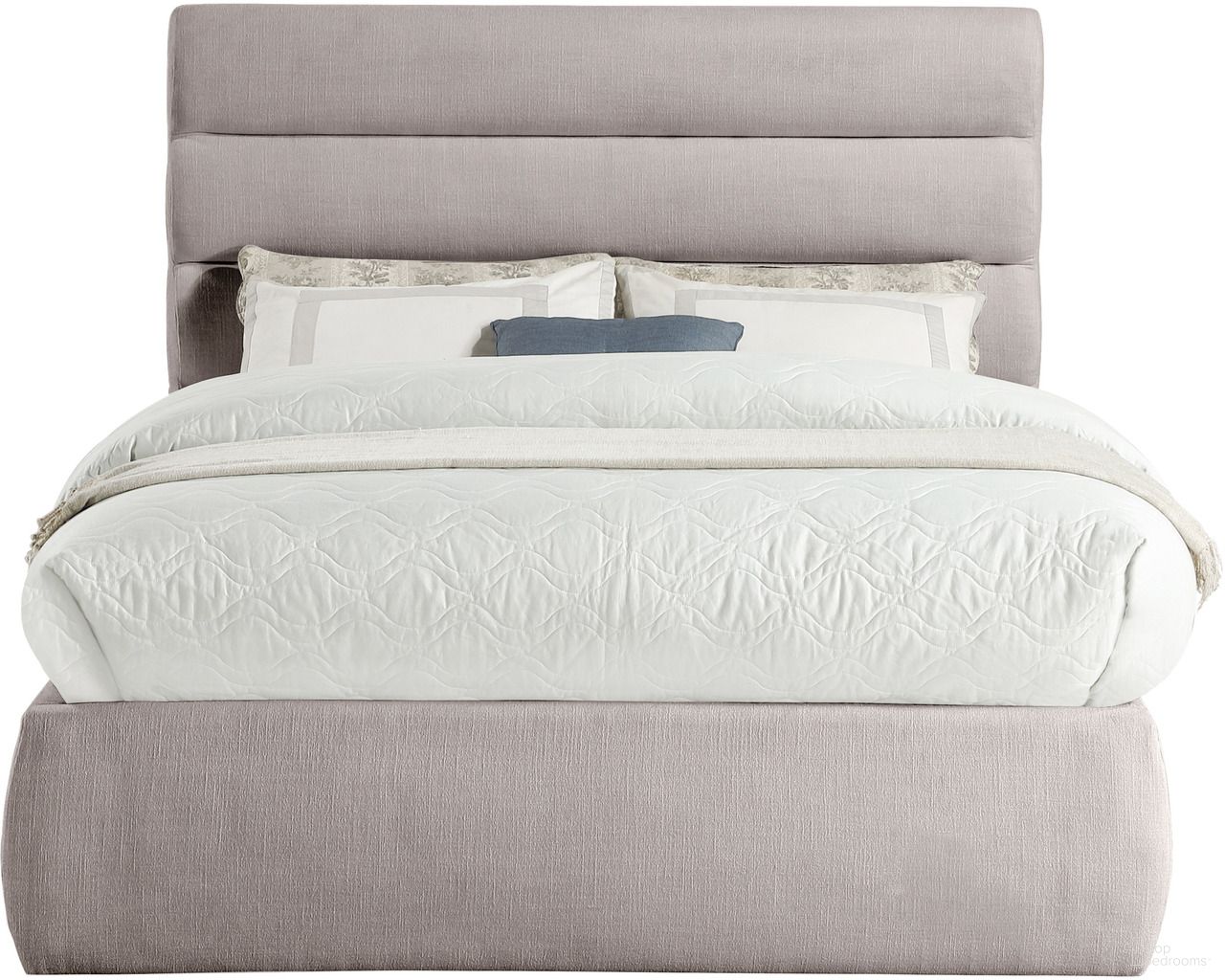 The appearance of Adam Linen Textured Fabric Full Bed In Taupe designed by Meridian in the modern / contemporary interior design. This taupe piece of furniture was selected by 1StopBedrooms from Adam Collection to add a touch of cosiness and style into your home. Sku: B1255Taupe-F Box 1/2 (Headboard);B1255Taupe-F Box 2/2 (Footboard / Rails / Slats). Bed Type: Panel Bed. Bed Size: Full. Material: Linen.