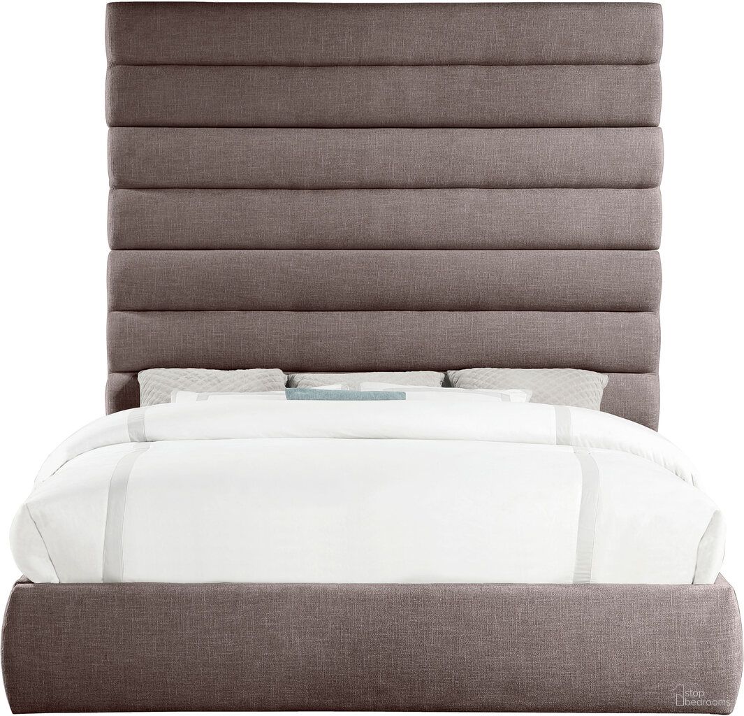 The appearance of Adam Linen Textured Fabric King Bed In Brown designed by Meridian in the modern / contemporary interior design. This brown piece of furniture was selected by 1StopBedrooms from Adam Collection to add a touch of cosiness and style into your home. Sku: B1255Brown-K Box 1/4 (Headboard);B1255Brown-K Box 2/4 (Footboard / Rails / Slats);B1255Brown-K Box 3/4 (King Panel);B1255Brown-K Box 4/4 (King Panel). Bed Type: Panel Bed. Bed Size: King. Material: Linen.
