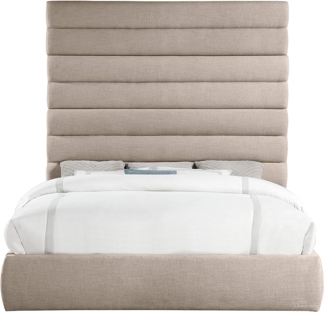 The appearance of Adam Linen Textured Fabric King Bed In Beige Linen designed by Meridian in the modern / contemporary interior design. This beige linen piece of furniture  was selected by 1StopBedrooms from Adam Collection to add a touch of cosiness and style into your home. Sku: B1255Beige-K Box 1/4 (Headboard);B1255Beige-K Box 2/4 (Footboard / Rails / Slats);B1255Beige-K Box 3/4 (King Panel);B1255Beige-K Box 4/4 (King Panel). Bed Type: Panel Bed. Bed Size: King. Material: Linen.