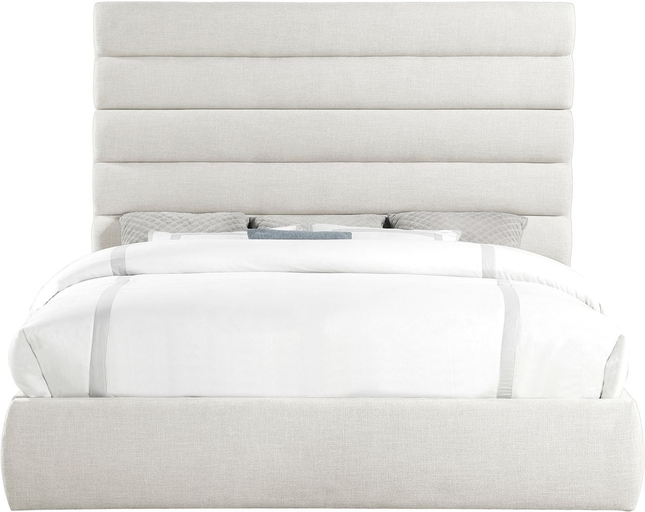 The appearance of Adam Linen Textured Fabric King Bed In Cream Linen designed by Meridian in the modern / contemporary interior design. This cream linen piece of furniture  was selected by 1StopBedrooms from Adam Collection to add a touch of cosiness and style into your home. Sku: B1255Cream-K Box 1/3 (Headboard);B1255Cream-K Box 2/3 (Footboard / Rails / Slats);B1255Cream-K Box 3/3 (King Panel). Bed Type: Panel Bed. Bed Size: King. Material: Linen.