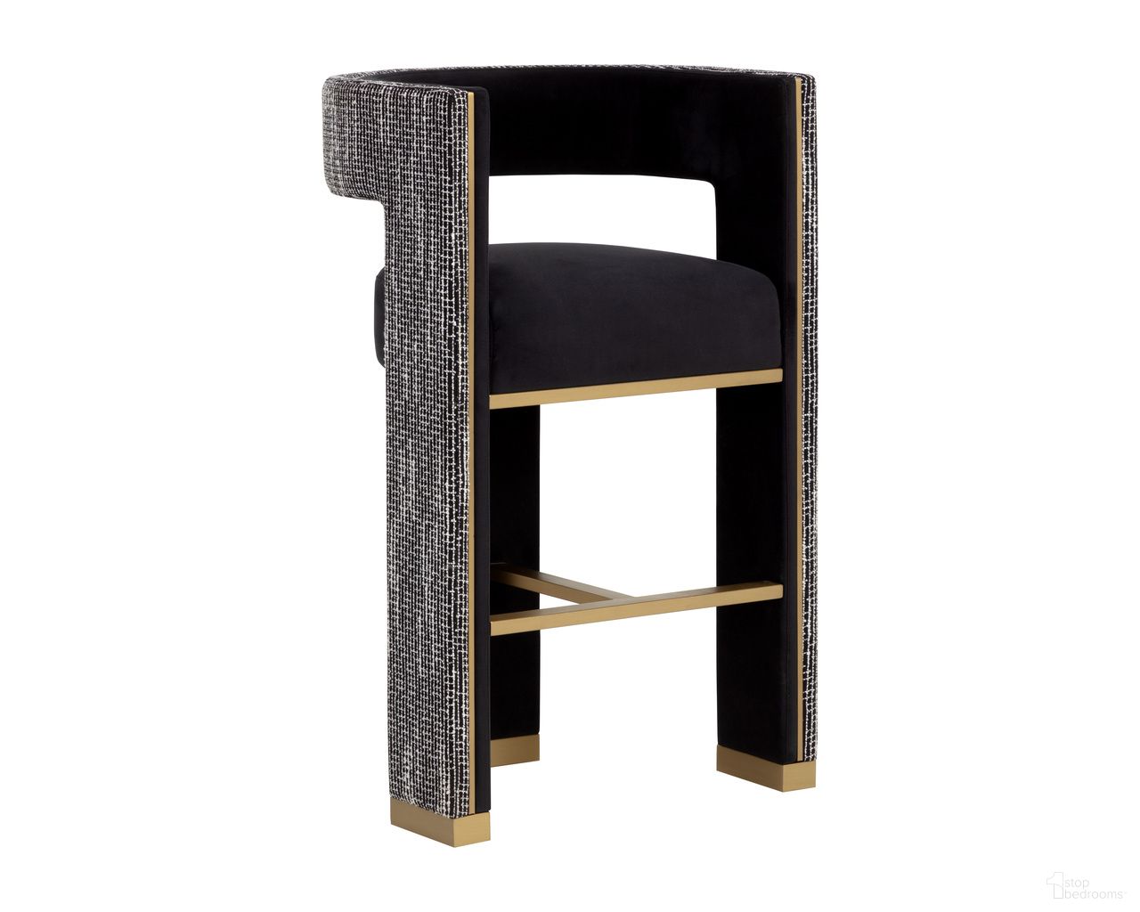 Adamina Barstool In Abbington Black and Hobbes Night