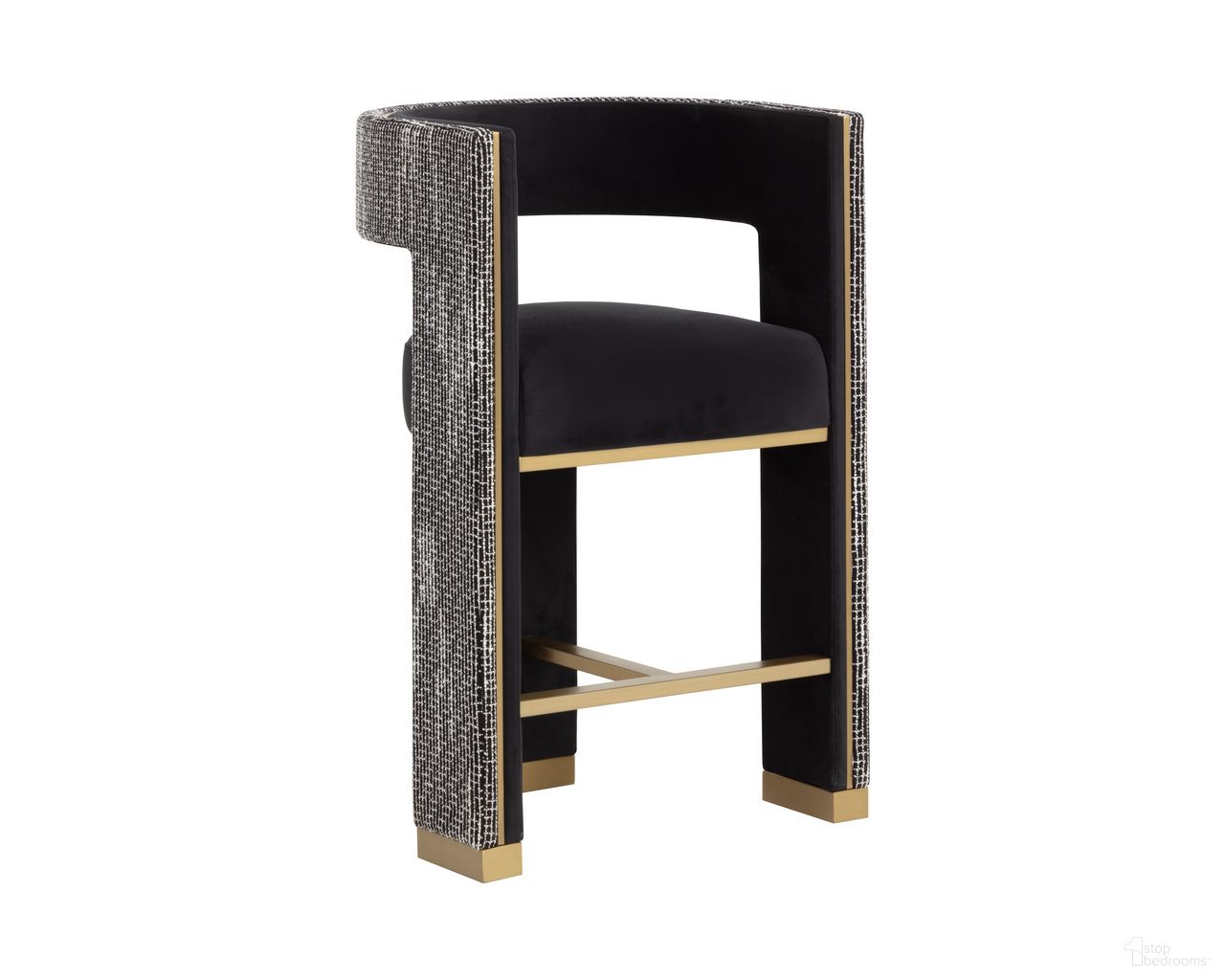 Adamina Counter Stool In Abbington Black and Hobbes Night