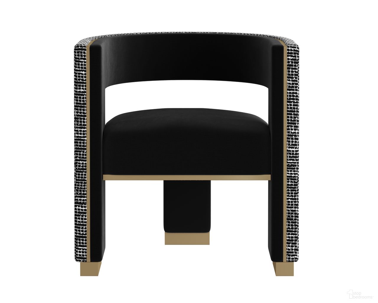 Adamina Dining Armchair In Abbington Black and Hobbes Night