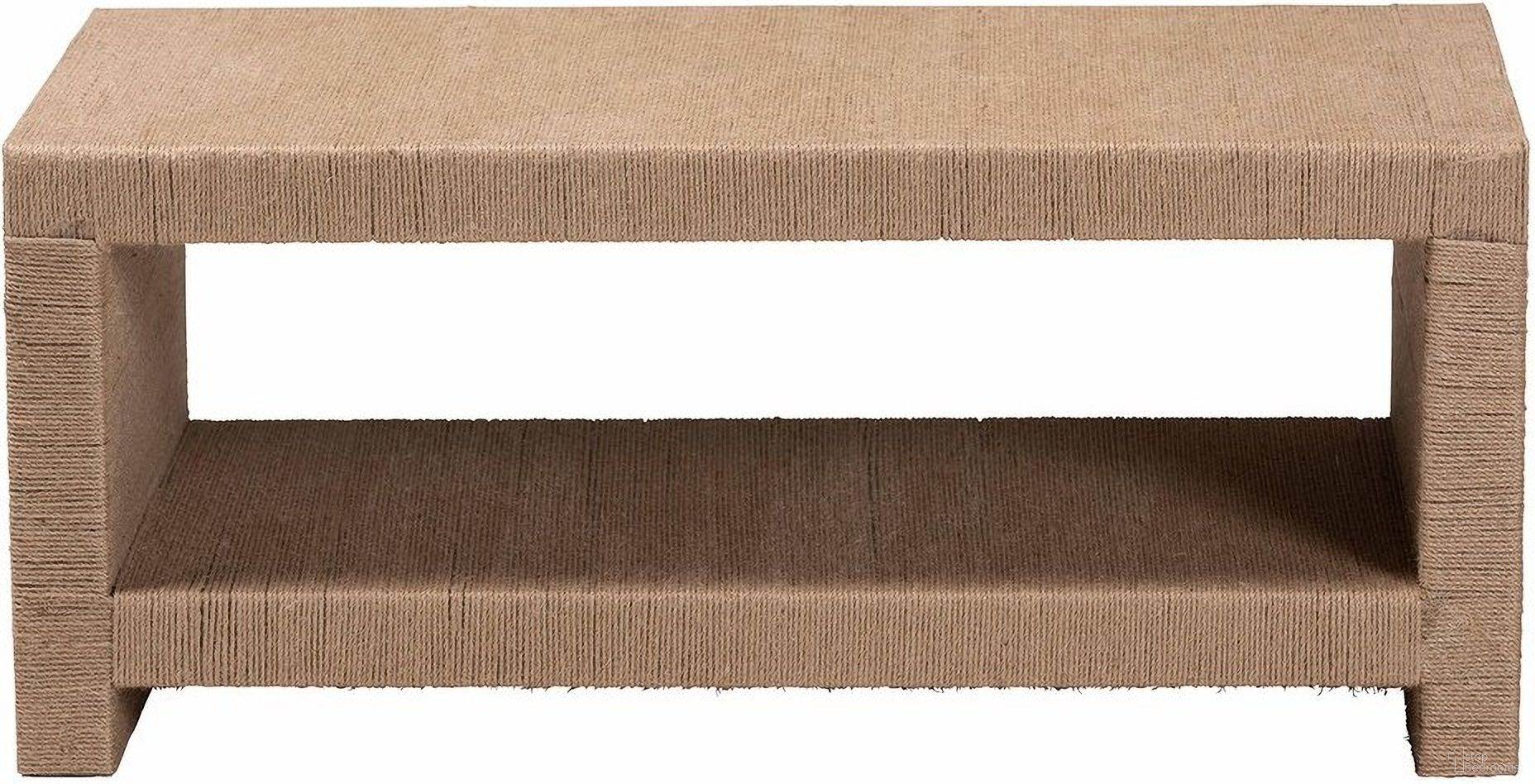 Adaya Handwoven Jute Coffee Table In Natural Brown