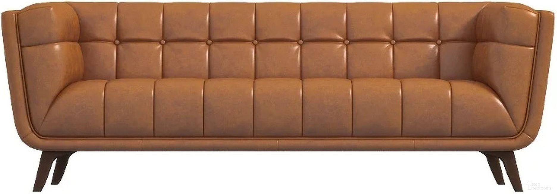 Addison 84 Inch Leather Sofa In Tan