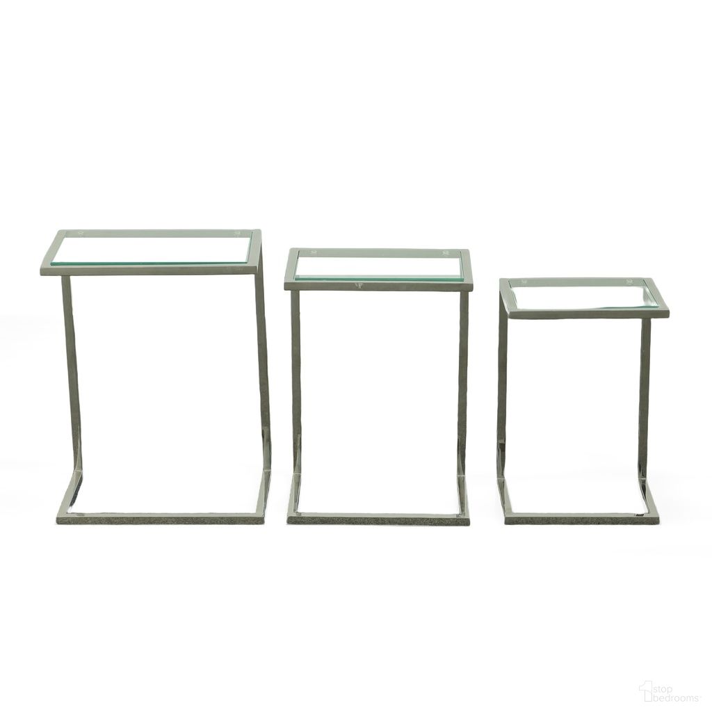 The appearance of Addison Nesting Table Set In Glass Top and Chrome Base designed by Carolina Living in the modern / contemporary interior design. This clear/chrome piece of furniture  was selected by 1StopBedrooms from Addison Collection to add a touch of cosiness and style into your home. Sku: WSS-2016G-CHR. Material: Tempered Glass.