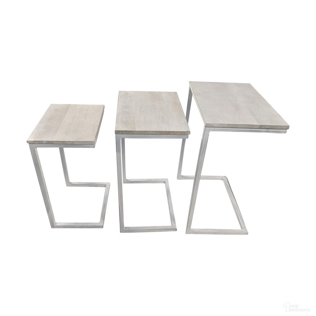 The appearance of Addison Nesting Table Set In White Wash designed by Carolina Living in the modern / contemporary interior design. This white wash piece of furniture was selected by 1StopBedrooms from Addison Collection to add a touch of cosiness and style into your home. Sku: WSS-2016WW. Material: Mango Wood.
