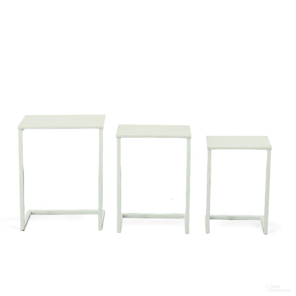 The appearance of Addison Nesting Table Set In White designed by Carolina Living in the modern / contemporary interior design. This white piece of furniture  was selected by 1StopBedrooms from Addison Collection to add a touch of cosiness and style into your home. Sku: WSS-2016WHT. Material: Mango Wood.