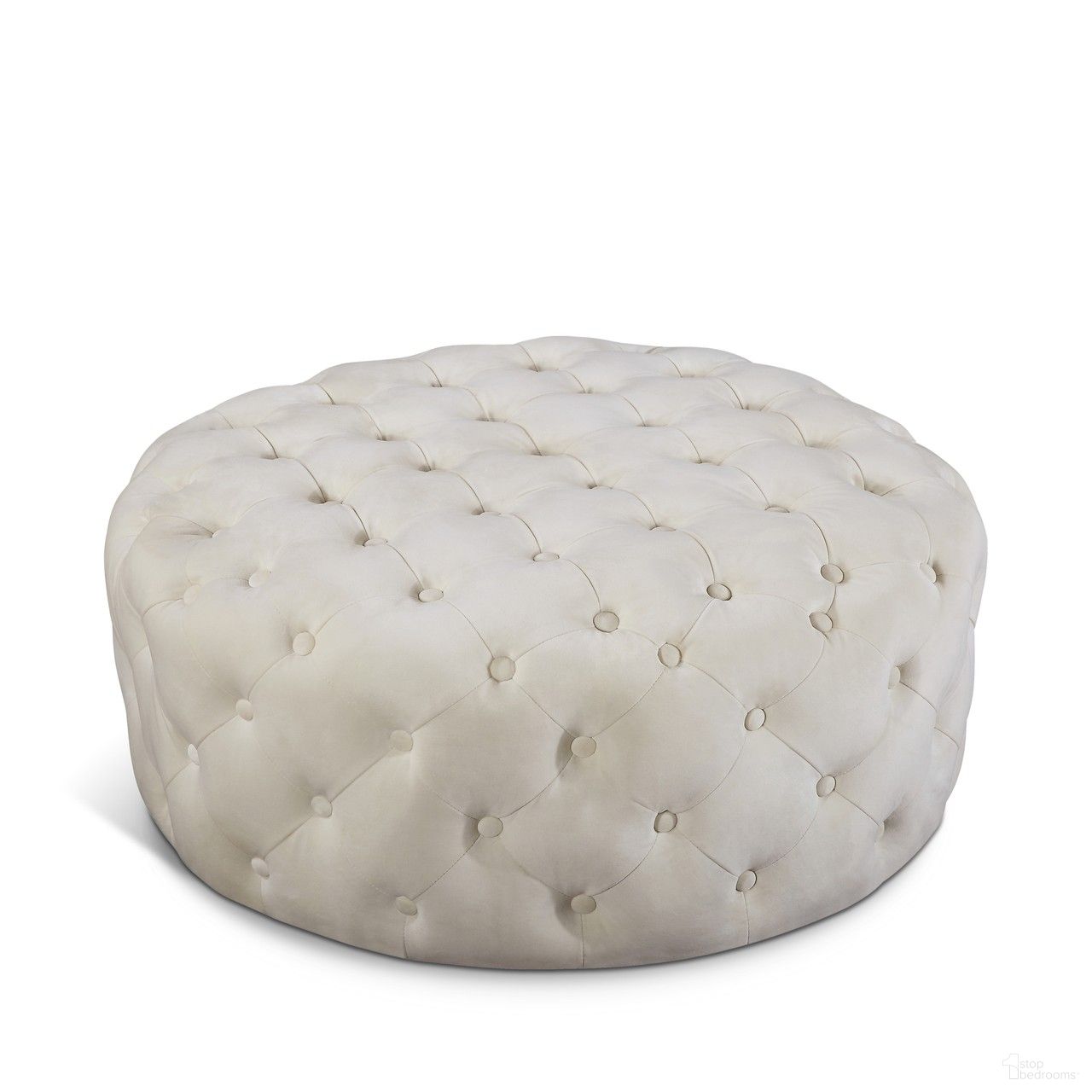 The appearance of Addison Velvet Ottoman/Bench In Cream designed by Meridian in the modern / contemporary interior design. This cream velvet piece of furniture was selected by 1StopBedrooms from Addison Collection to add a touch of cosiness and style into your home. Sku: 122Cream. Material: Velvet.
