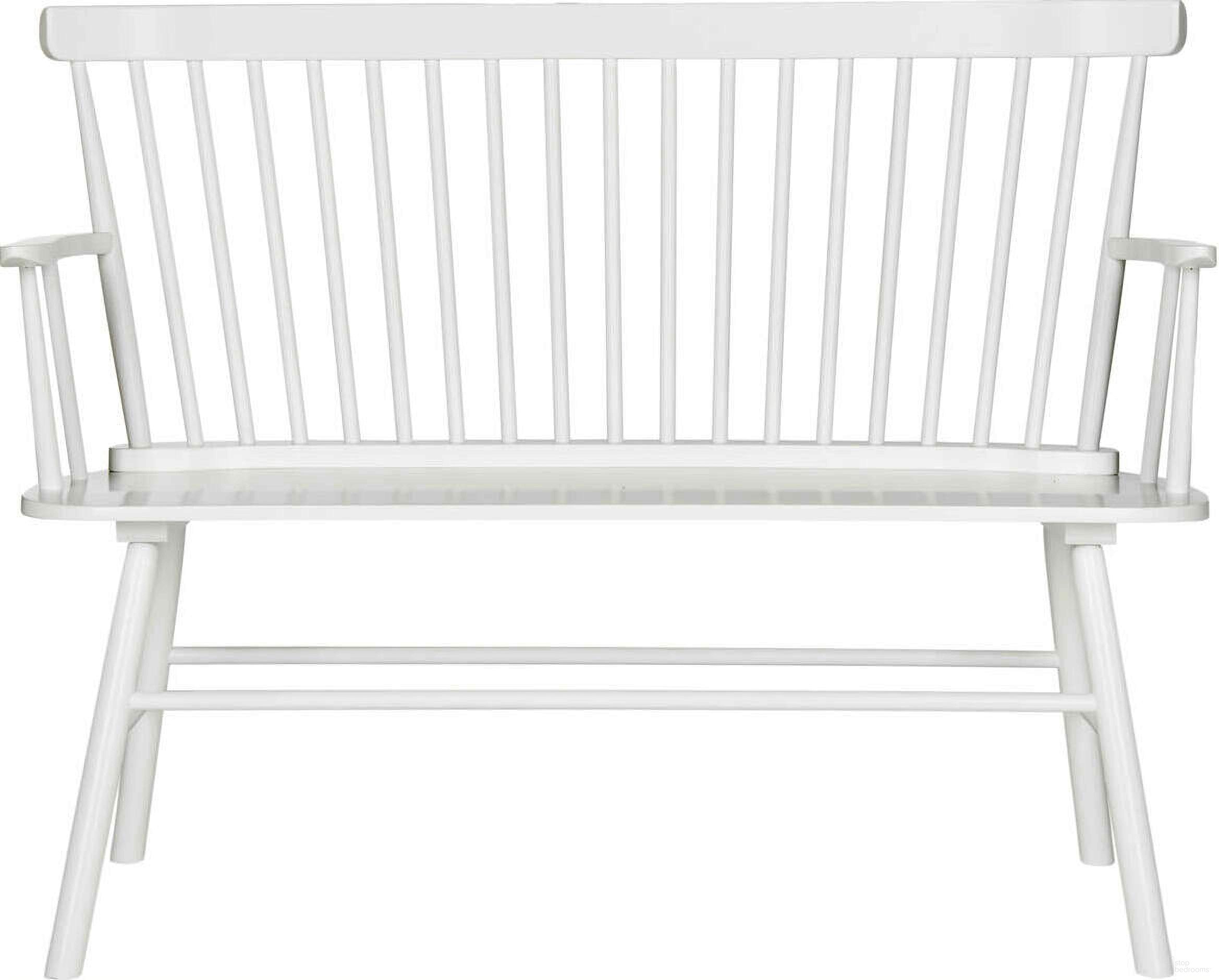 The appearance of Addison White Spindleback Settee designed by Safavieh in the modern / contemporary interior design. This white piece of furniture was selected by 1StopBedrooms from Addison Collection to add a touch of cosiness and style into your home. Sku: AMH8513B. Material: Wood.