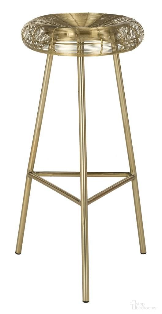 The appearance of Addison Wire Weaved Contemporary Counter Stool designed by Safavieh in the modern / contemporary interior design. This gold piece of furniture was selected by 1StopBedrooms from Addison Collection to add a touch of cosiness and style into your home. Sku: FOX4517A. Material: Iron.
