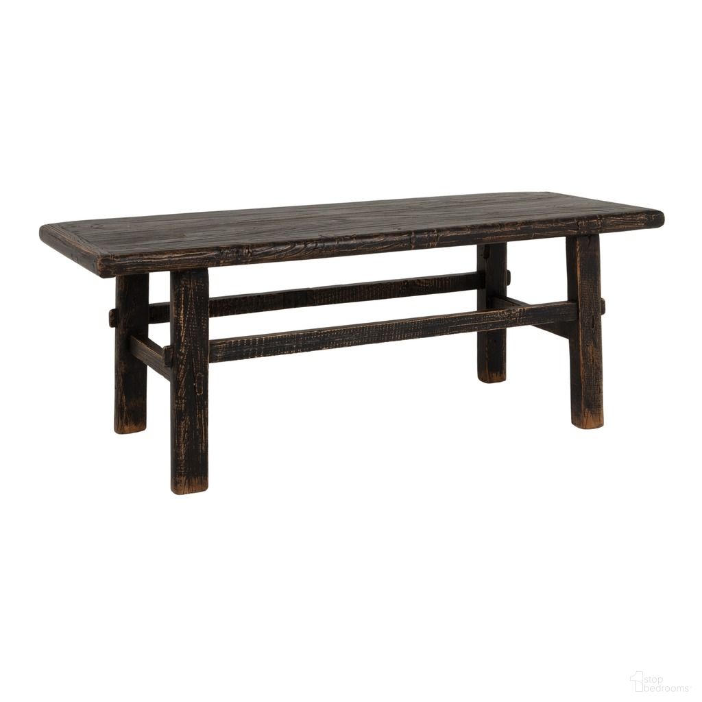 The appearance of Adelaide Reclaimed Elm Wood Coffee Table In Black designed by Rowena Interiors in the rustic / southwestern interior design. This black piece of furniture  was selected by 1StopBedrooms from Adelaide Collection to add a touch of cosiness and style into your home. Sku: EC2099. Material: Elm Wood.