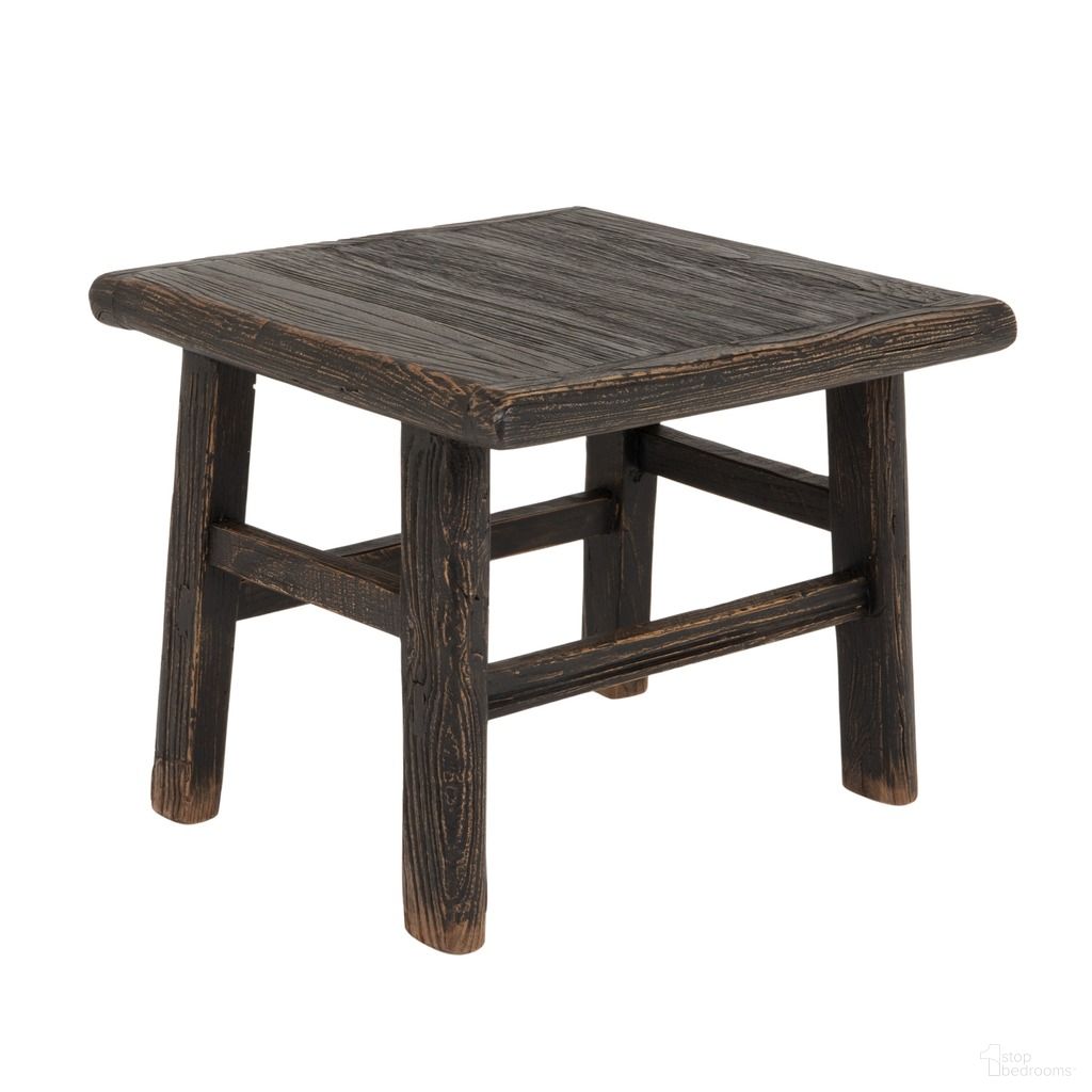 The appearance of Adelaide Square Reclaimed Elm Wood End Table In Black designed by Rowena Interiors in the rustic / southwestern interior design. This black piece of furniture  was selected by 1StopBedrooms from Adelaide Collection to add a touch of cosiness and style into your home. Sku: EC2098. Material: Elm Wood.