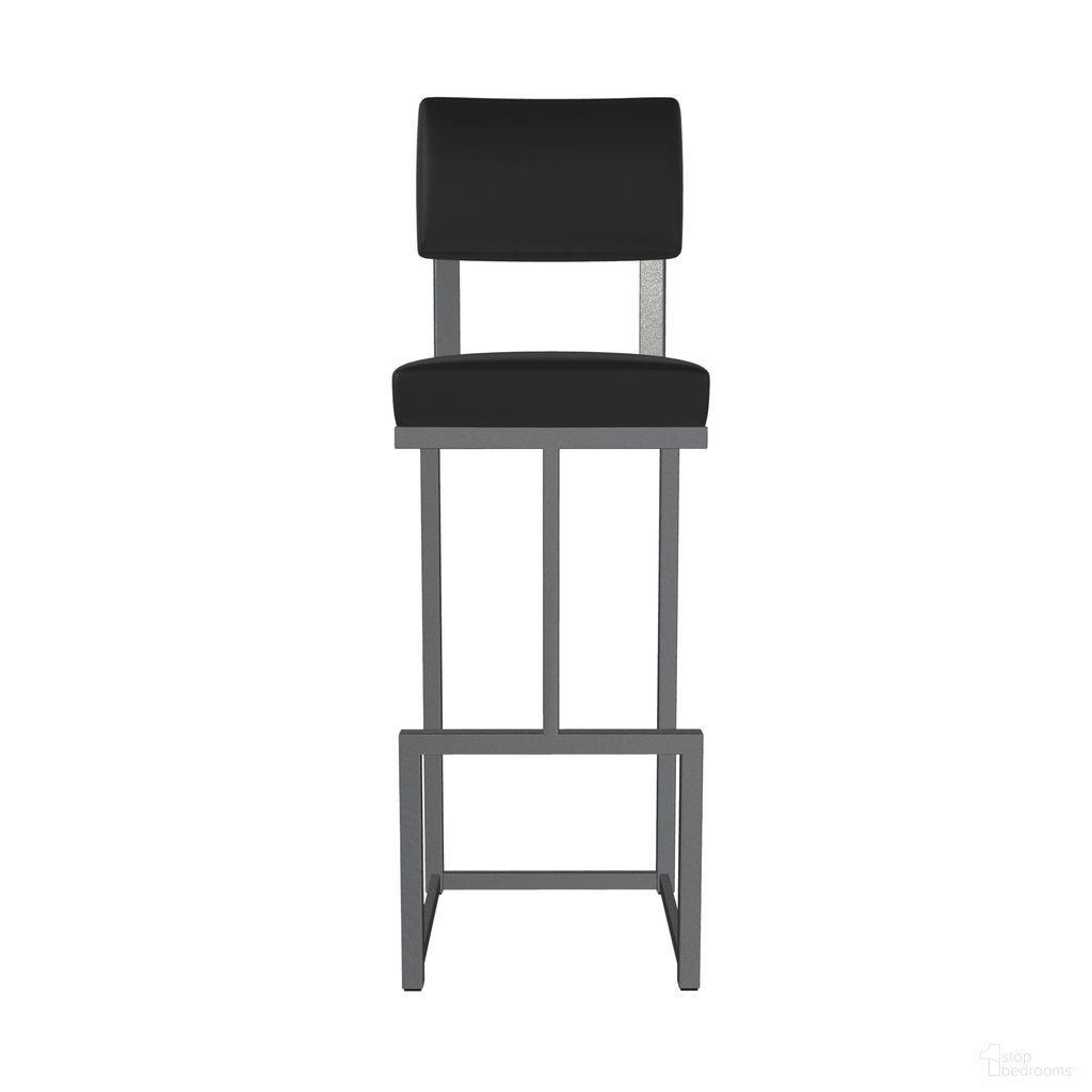 The appearance of Adele 26 Inch Counter Height Stool In Lustrous Silver White and Licorice Black designed by Wesley Allen in the modern / contemporary interior design. This lustrous silver white/licorice black piece of furniture  was selected by 1StopBedrooms from Adele Collection to add a touch of cosiness and style into your home. Sku: B236H26-XS-SLP-DBLK. Material: Metal.