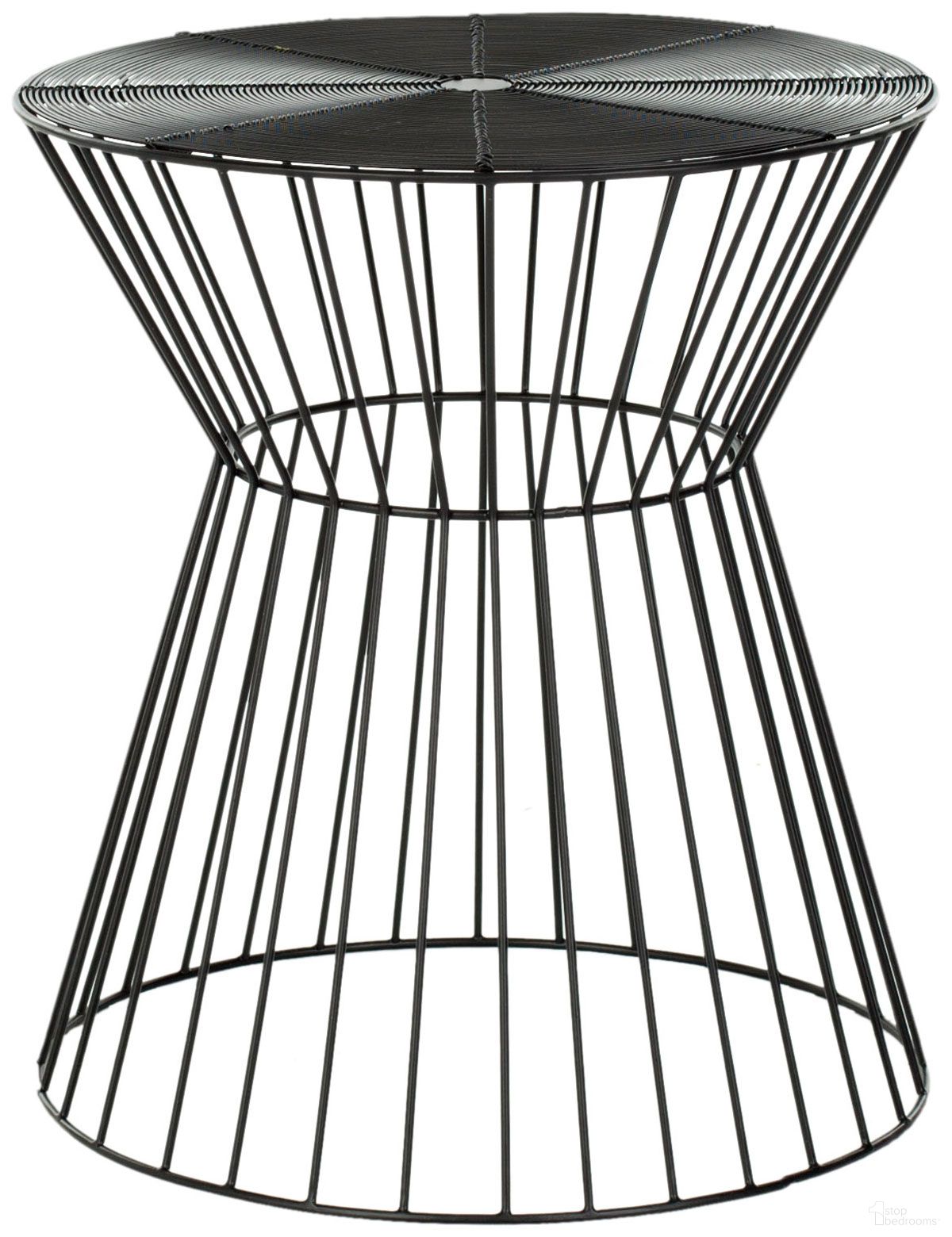 Adele Iron Wire Stool in Black
