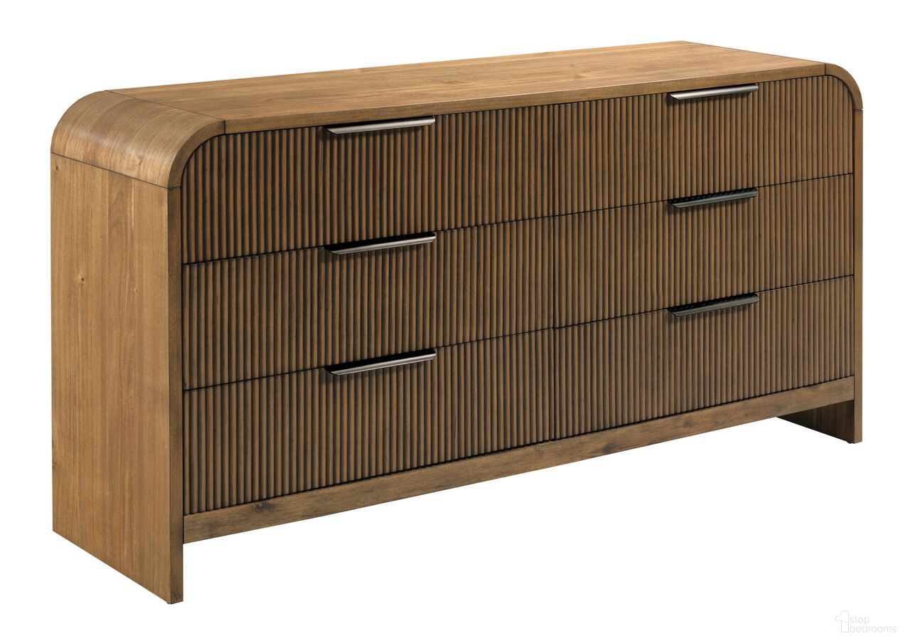 The appearance of Adele Six Drawer Dresser designed by Hammary in the transitional interior design. This piece of furniture was selected by 1StopBedrooms from Hidden Treasures Collection to add a touch of cosiness and style into your home. Sku: 090-1250.