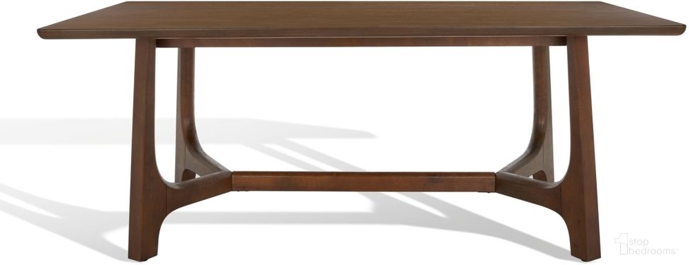 The appearance of Adelee Wood Rectangle Dining Table In Medium Oak designed by Safavieh Couture in the modern / contemporary interior design. This medium oak piece of furniture  was selected by 1StopBedrooms from Adelee Collection to add a touch of cosiness and style into your home. Sku: SFV2136C. Table Base Style: Trestle. Material: MDF. Table Top Shape: Rectangular. Size: 40" x 76".