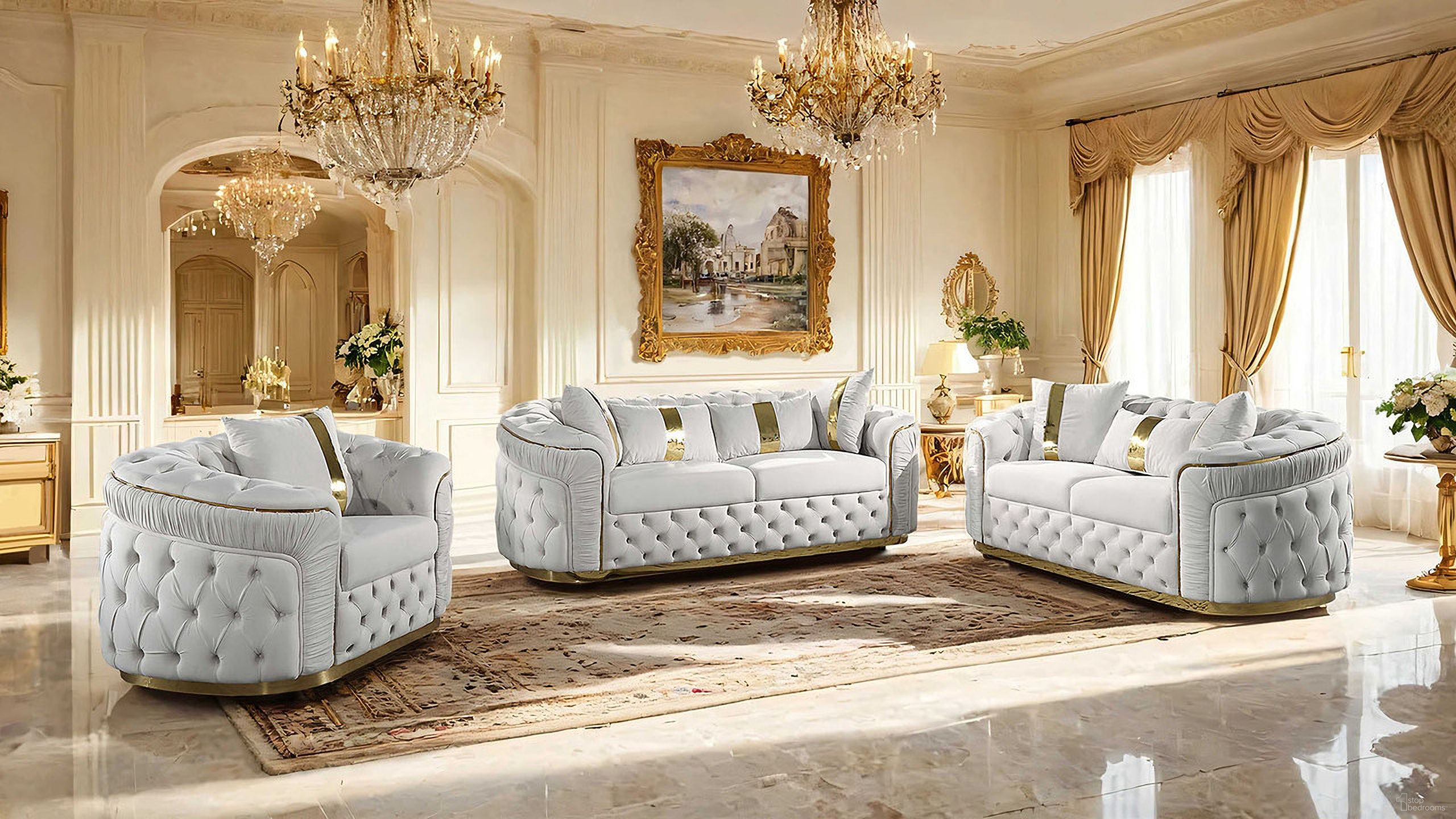 The appearance of Adelpha Loveseat In Gold and Beige designed by Furniture of America in the glam interior design. This gold and beige piece of furniture was selected by 1StopBedrooms from Adelpha Collection to add a touch of cosiness and style into your home. Sku: FM67002BG-LV. Material: Solid Wood.