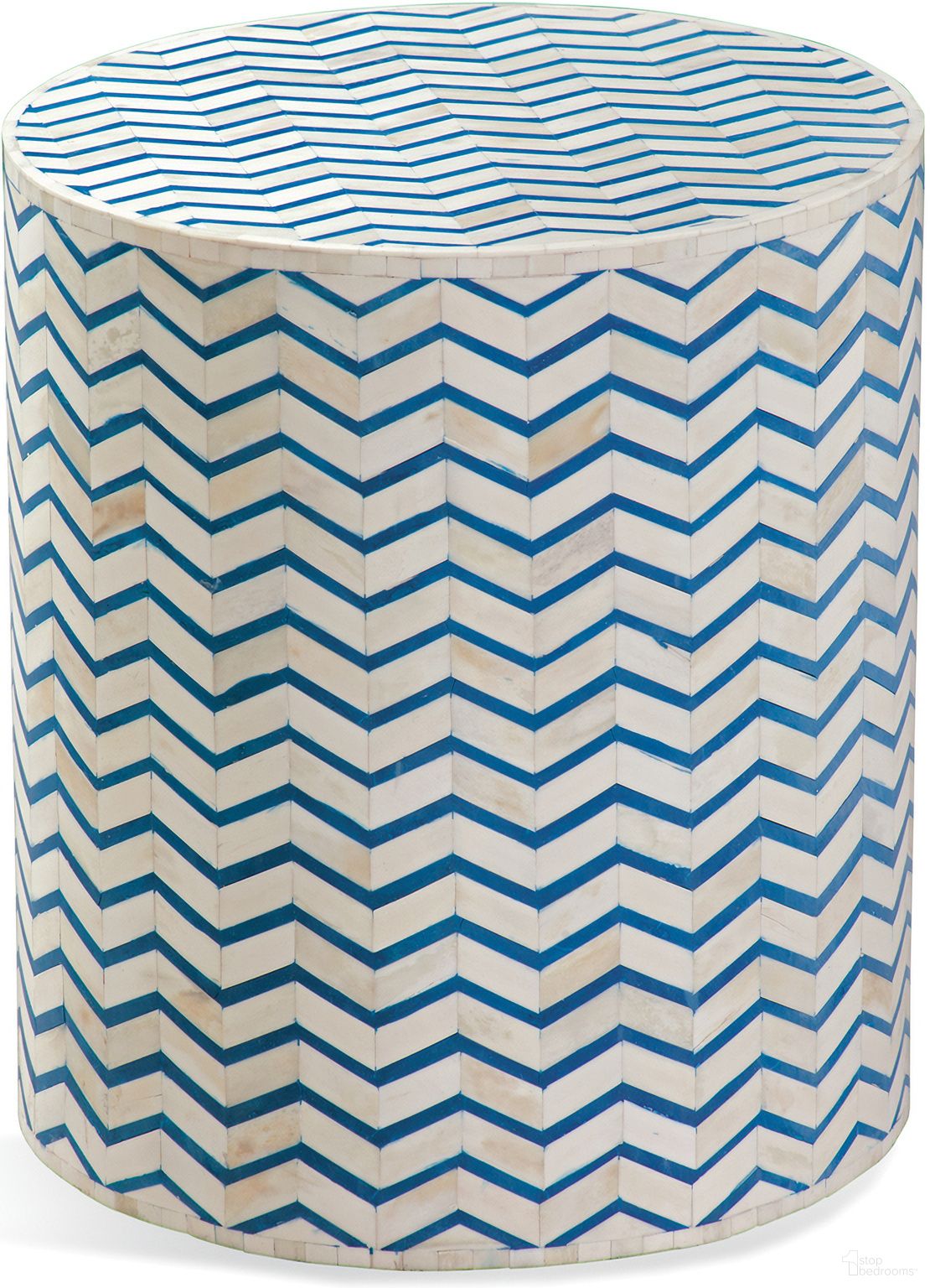 The appearance of Aden Accent Table In Blue designed by Bassett Mirror Company in the traditional interior design. This blue piece of furniture  was selected by 1StopBedrooms from  to add a touch of cosiness and style into your home. Sku: 8855-LR-223. Material: MDF.