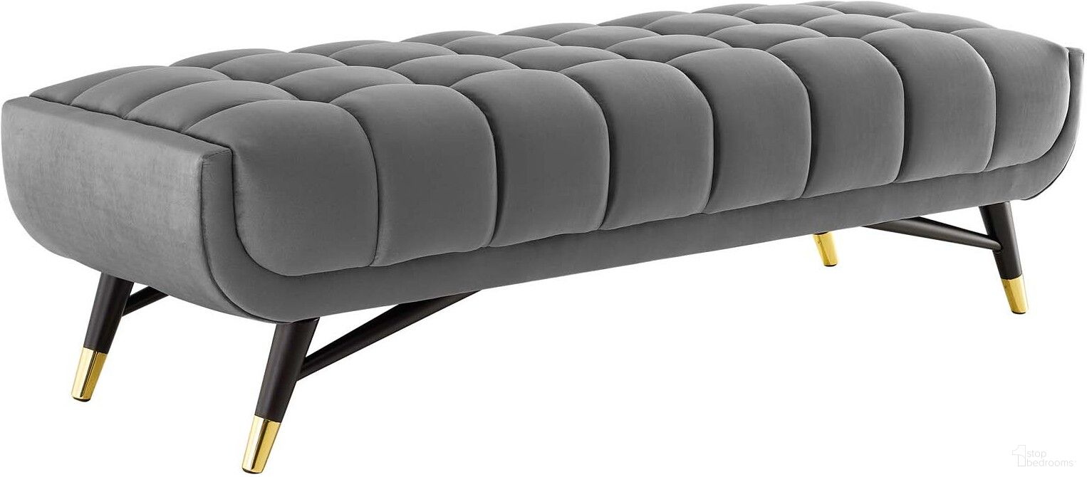 The appearance of Adept 60 Inch Performance Velvet Bench In Gray designed by Modway in the modern / contemporary interior design. This gray piece of furniture  was selected by 1StopBedrooms from Adept Collection to add a touch of cosiness and style into your home. Sku: EEI-4241-GRY. Material: Wood.