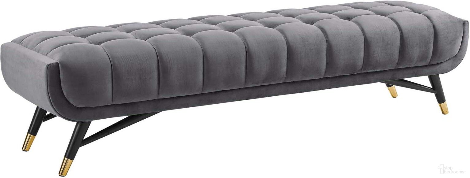 The appearance of Adept Gray Performance Velvet Bench EEI-3061-GRY designed by Modway in the modern / contemporary interior design. This gray piece of furniture  was selected by 1StopBedrooms from Adept Collection to add a touch of cosiness and style into your home. Sku: EEI-3061-GRY. Material: Wood.