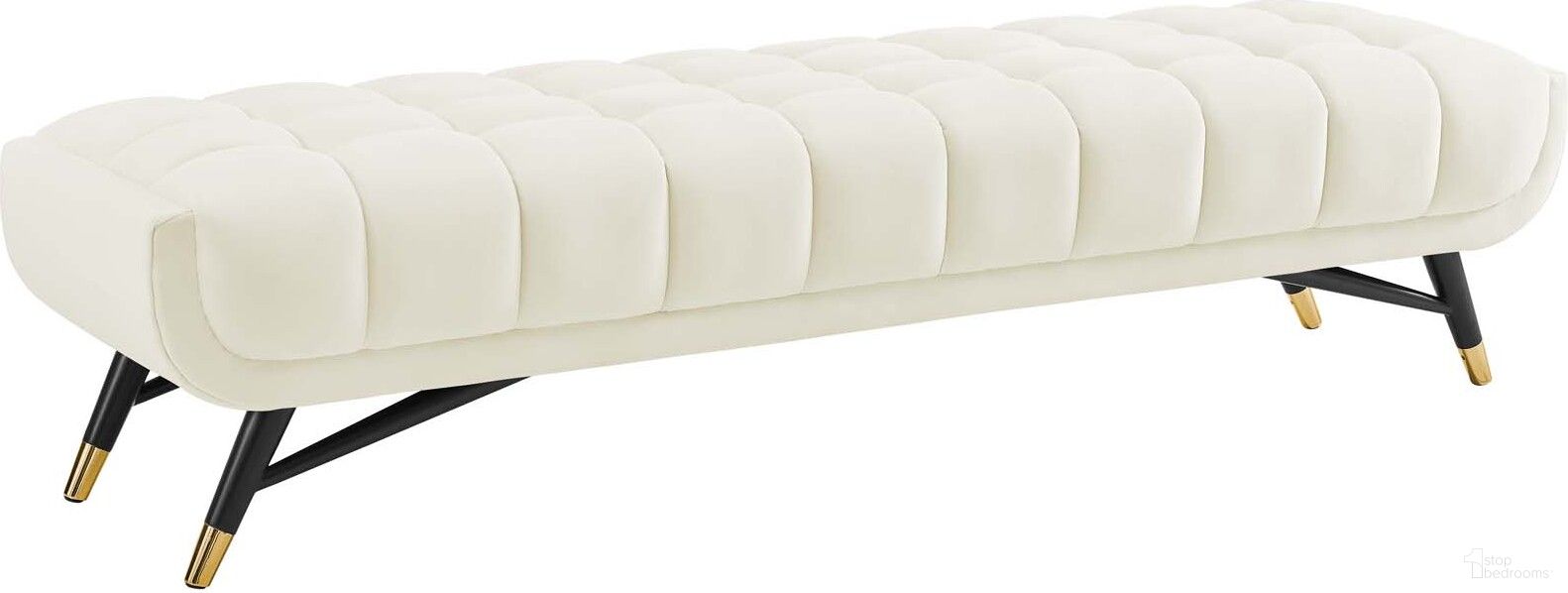 The appearance of Adept Ivory Performance Velvet Bench designed by Modway in the modern / contemporary interior design. This ivory piece of furniture  was selected by 1StopBedrooms from Adept Collection to add a touch of cosiness and style into your home. Sku: EEI-3061-IVO. Material: Wood.