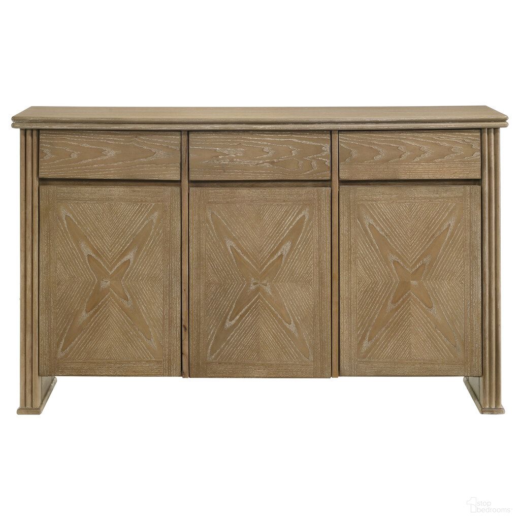 The appearance of Adina 2-Door 59 Inch Sideboard Server In Distressed Light Brown designed by Coaster in the modern / contemporary interior design. This distressed light brown piece of furniture  was selected by 1StopBedrooms from Adina Collection to add a touch of cosiness and style into your home. Sku: 193615. Material: MDF.