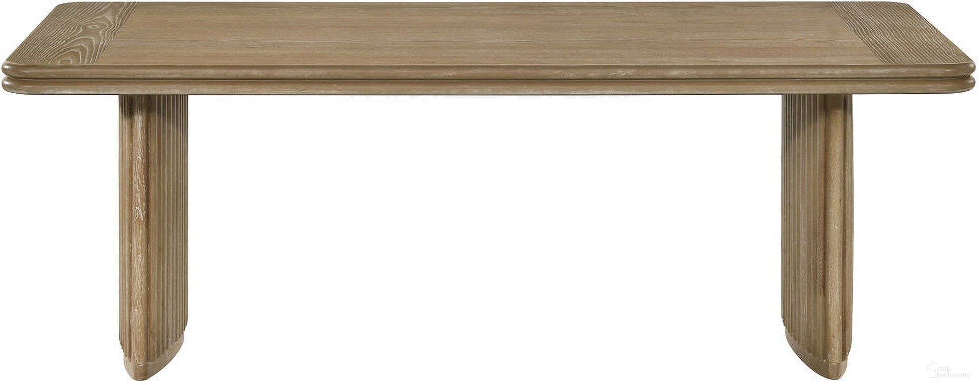 The appearance of Adina Rectangular Wood Coffee Table In Distressed Light Brown designed by Coaster in the transitional interior design. This distressed light brown piece of furniture was selected by 1StopBedrooms from Adina Collection to add a touch of cosiness and style into your home. Sku: 722858B1;722858B2. Material: Oak Veneer.
