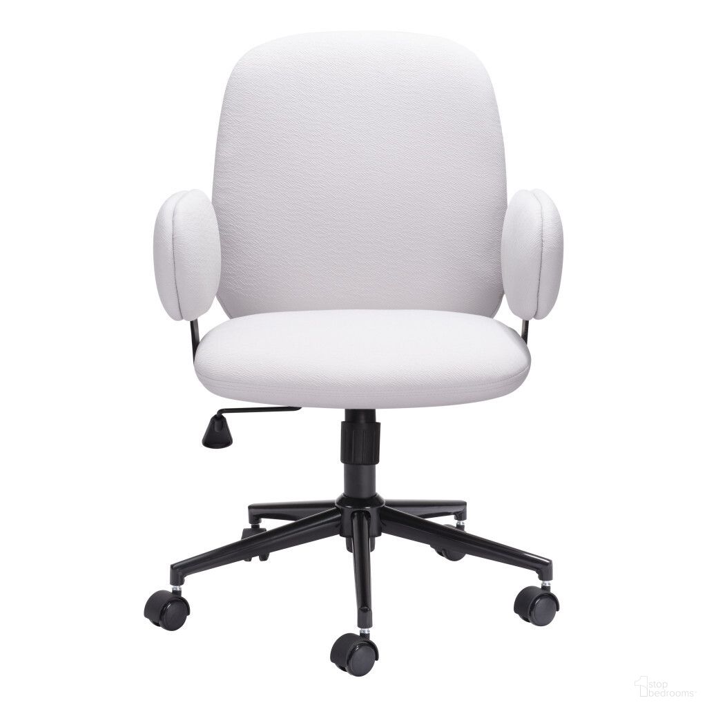 Adjustable Height Swivel Rolling Office Chair In Black and Beige