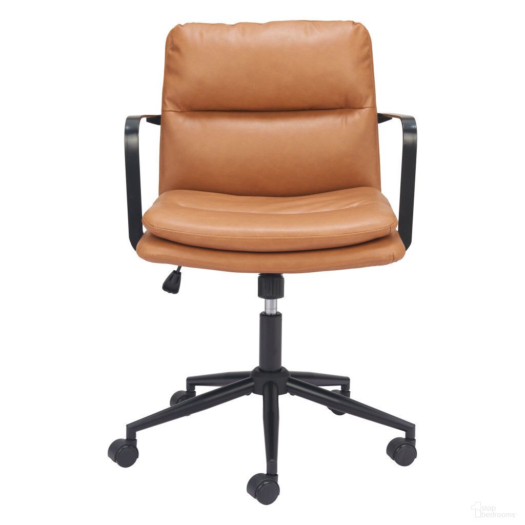 Adjustable Height Swivel Rolling Office Chair In Black and Brown