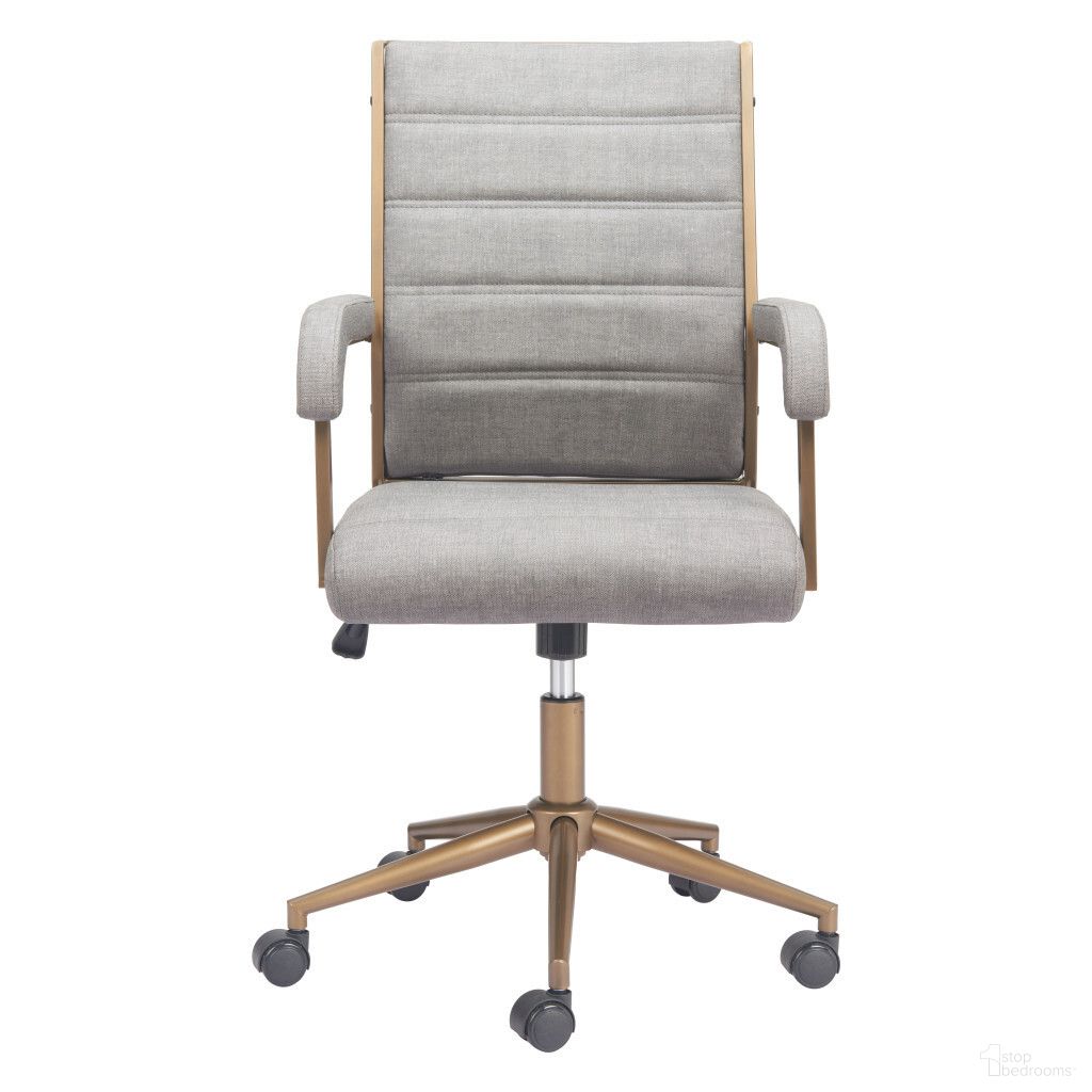 Adjustable Height Swivel Rolling Office Chair In Bronze and Grey