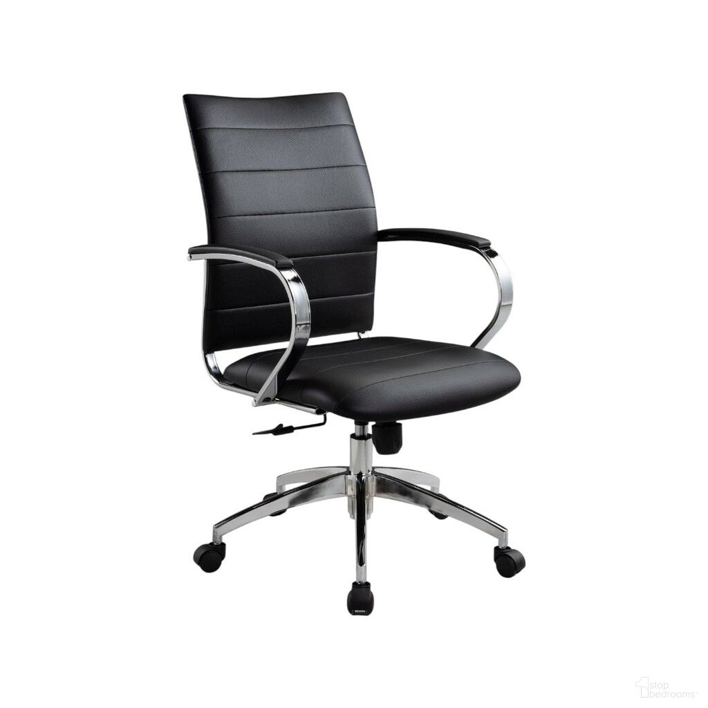 Adjustable Height Swivel Rolling Office Chair In Silver and Black
