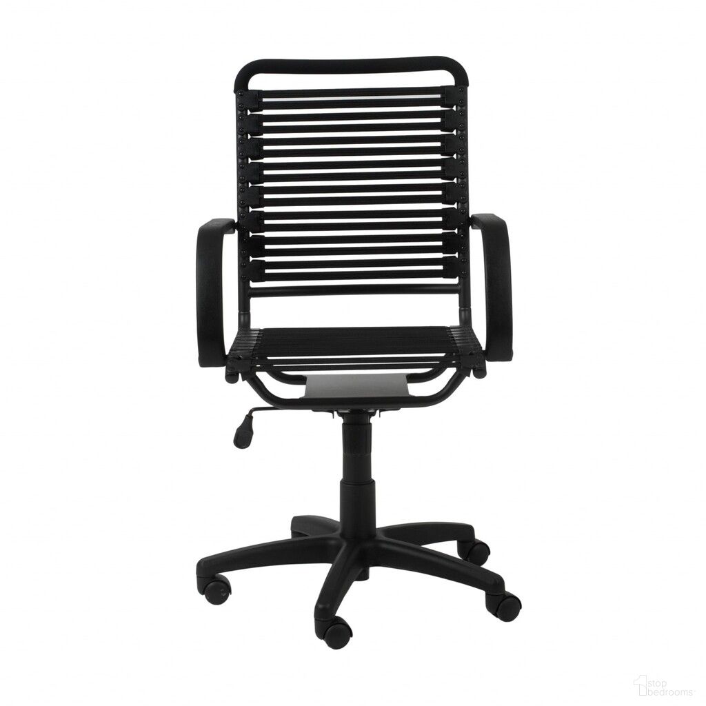 Adjustable Swivel Bungee Rolling Office Chair In Black