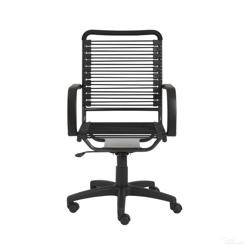 Adjustable Swivel Bungee Rolling Office Chair In Black