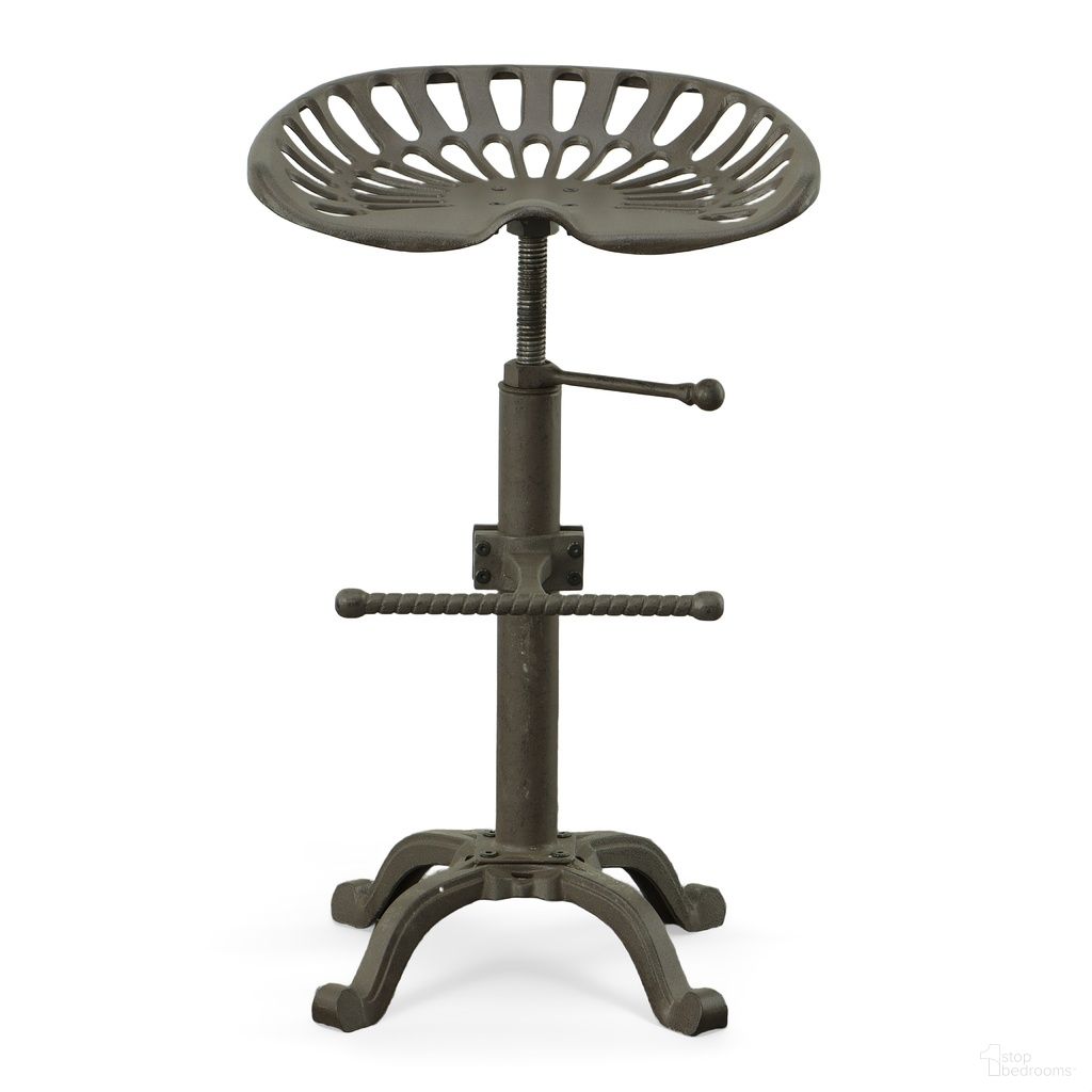 The appearance of Adjustable Tractor Seat Barstool In Industrial designed by Carolina Living in the industrial interior design. This industrial piece of furniture  was selected by 1StopBedrooms from Tractor Stool Collection to add a touch of cosiness and style into your home. Sku: 3200-IND. Material: Cast Iron.
