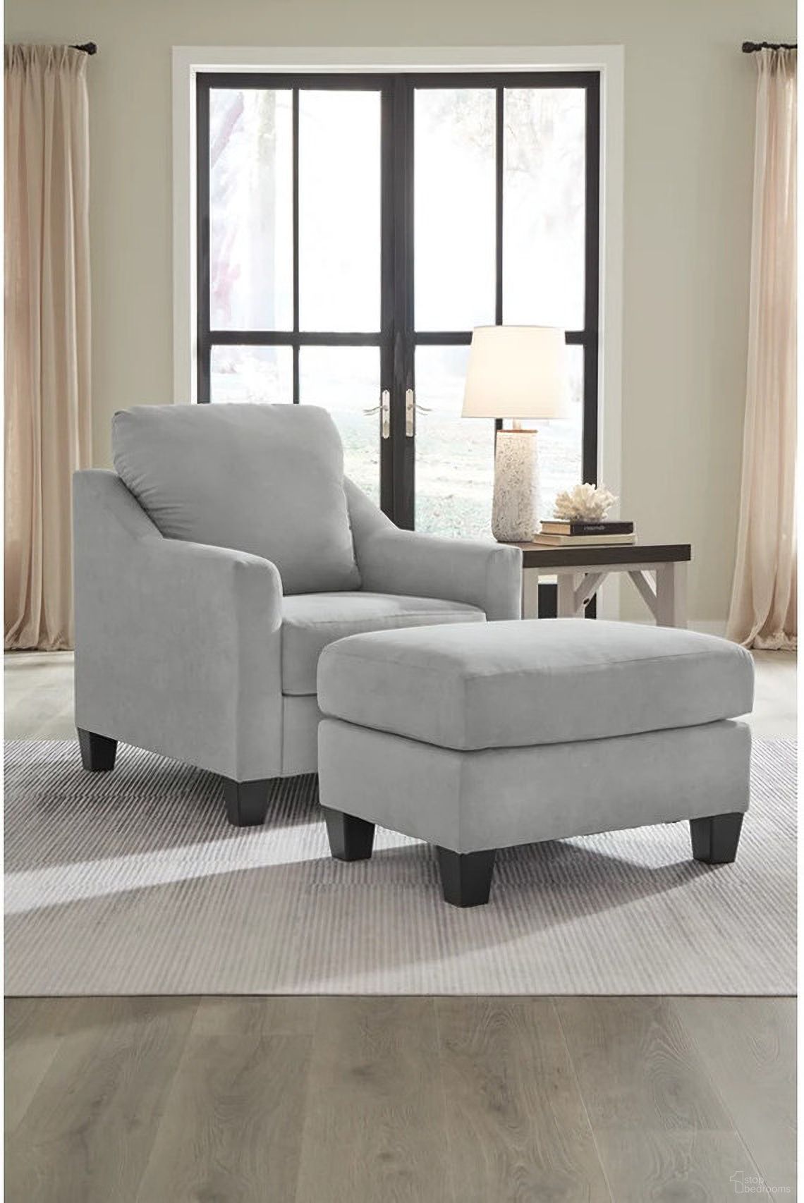 The appearance of Adlai Chair and Ottoman In Shadow designed by Signature Design by Ashley in the modern / contemporary interior design. This shadow piece of furniture was selected by 1StopBedrooms from Adlai Collection to add a touch of cosiness and style into your home. Sku: 3010320;3010314. Material: Fabric.