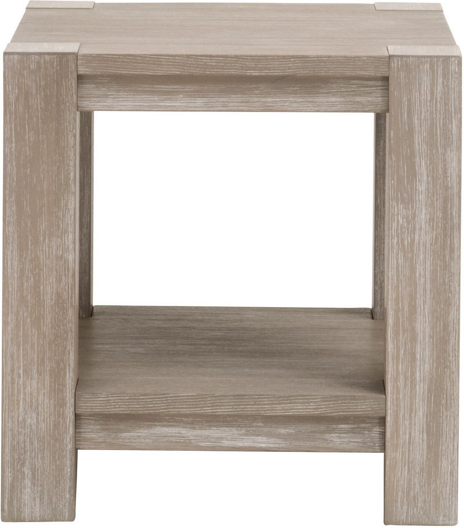 The appearance of Adler End Table In Natural Gray designed by Essentials For Living in the transitional interior design. This natural gray piece of furniture  was selected by 1StopBedrooms from Traditions Collection to add a touch of cosiness and style into your home. Sku: 6129-ET.NG. Material: Beech.