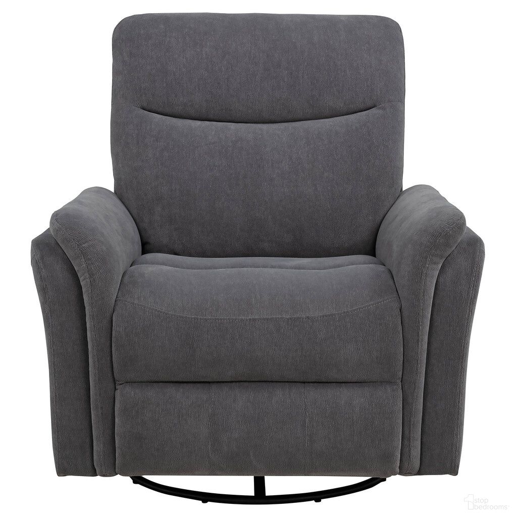 The appearance of Adler Upholstered Power Swivel Glider Recliner In Charcoal Grey designed by Coaster in the transitional interior design. This charcoal grey piece of furniture was selected by 1StopBedrooms from Adler Collection to add a touch of cosiness and style into your home. Sku: 610443P. Material: Fabric.