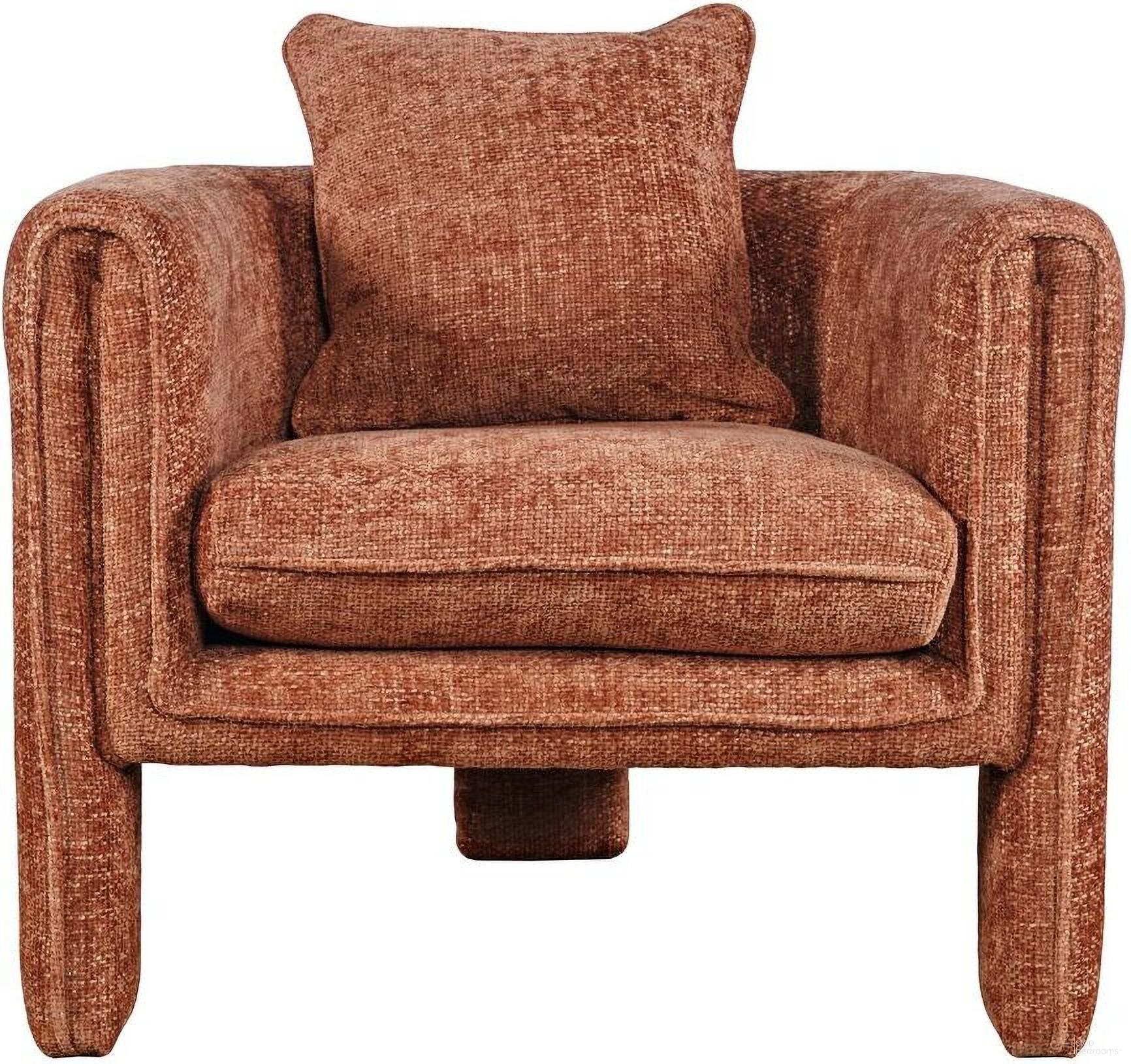 The appearance of Adley Upholstered Accent Armchair with Pillow In Garnet designed by Jofran in the modern / contemporary interior design. This garnet piece of furniture  was selected by 1StopBedrooms from Adley Collection to add a touch of cosiness and style into your home. Sku: ADLEY-CH-GARNET. Material: Plywood.