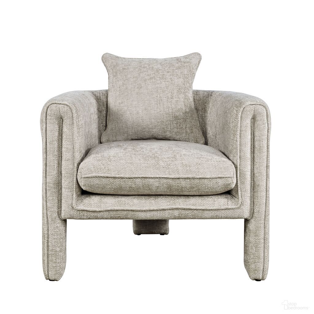 Adley Upholstered Accent Armchair with Pillow In Oyster