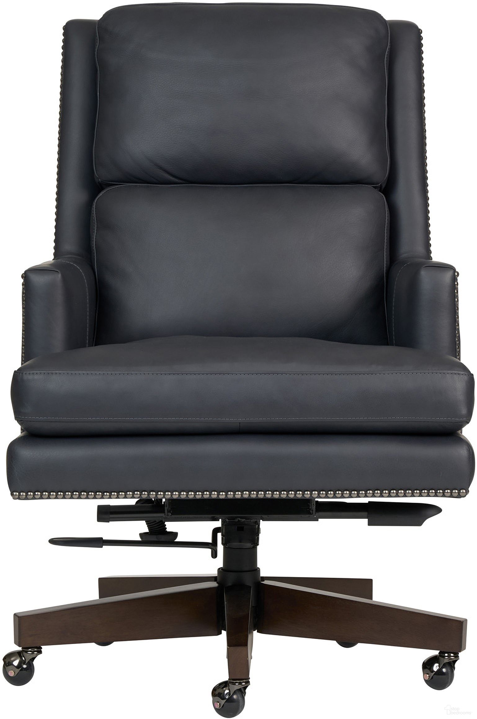 The appearance of Admiral Executive Chair In Luxe Midnight designed by Aspenhome in the traditional interior design. This midnight piece of furniture  was selected by 1StopBedrooms from Admiral Collection to add a touch of cosiness and style into your home. Sku: A12-3680. Material: Leather.