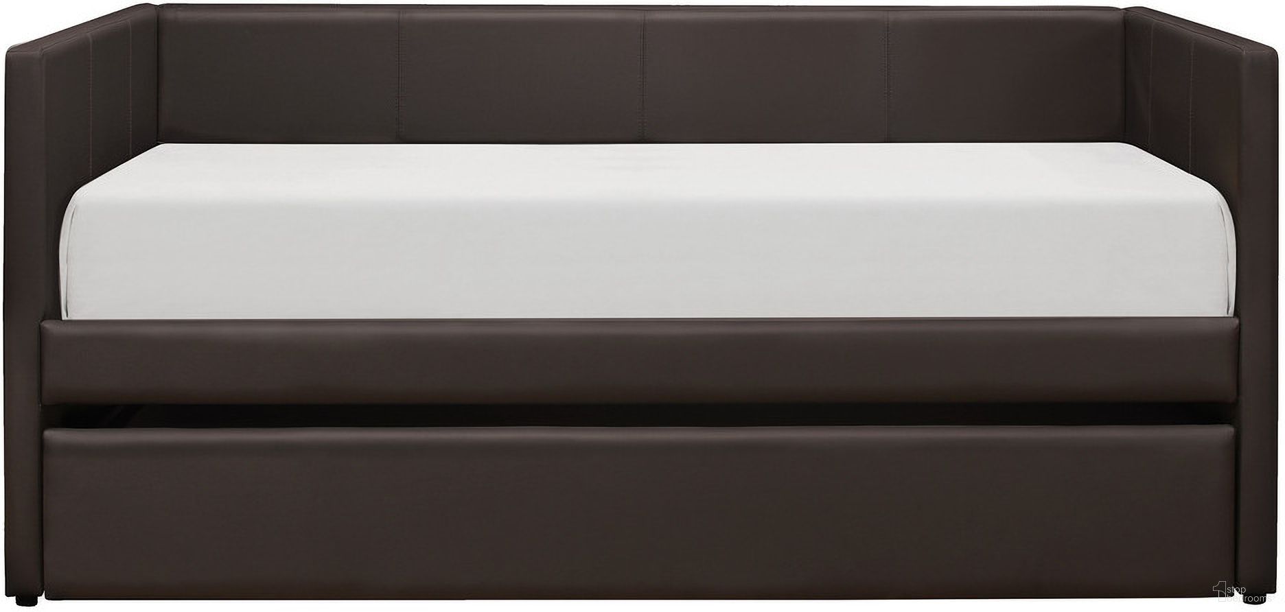 The appearance of Adra Brown Daybed with Trundle designed by Homelegance in the modern / contemporary interior design. This brown piece of furniture  was selected by 1StopBedrooms from Adra Collection to add a touch of cosiness and style into your home. Sku: 4949DBR-A;4949DBR-B. Bed Type: Daybed. Material: Faux Leather.