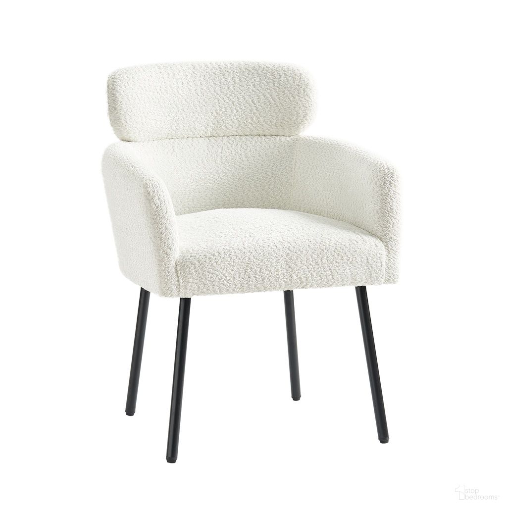 The appearance of Adrian Boucle Dining Chair In Ivory designed by Karat Home in the modern / contemporary interior design. This ivory piece of furniture  was selected by 1StopBedrooms from Adrian Collection to add a touch of cosiness and style into your home. Sku: DCMJ1053-IVY. Material: Chenille. Chair Type: Arm Chair.