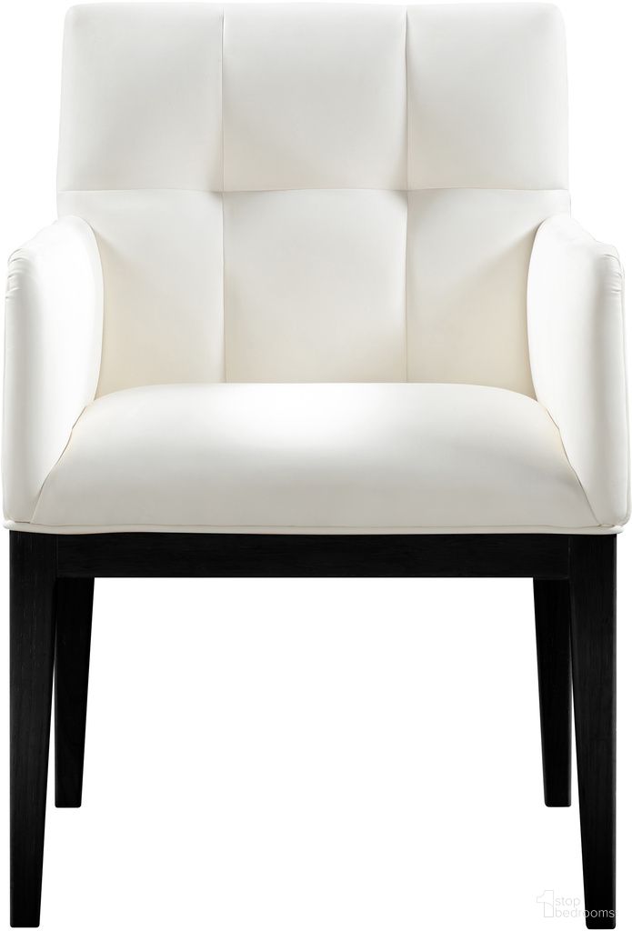 The appearance of Adrian Vegan Leather Dining Arm Chair Set of 2 In Cream and Black designed by Meridian in the modern / contemporary interior design. This cream and black piece of furniture was selected by 1StopBedrooms from Adrian Collection to add a touch of cosiness and style into your home. Sku: 972Cream-AC. Chair Type: Arm Chair. Material: Vegan Leather.